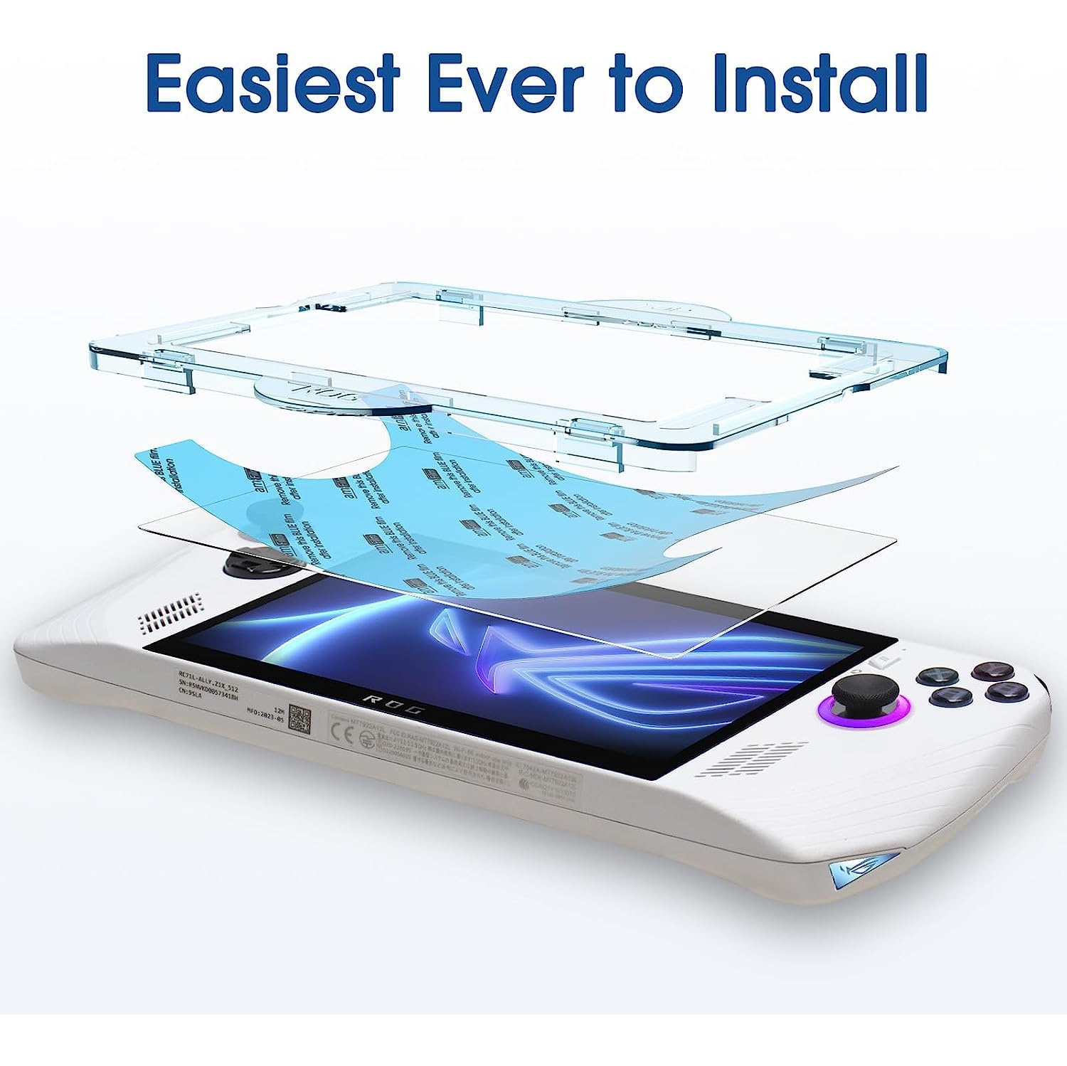 OneTouch Tempered Glass Screen Protector Designed for ASUS ROG Ally Handheld 7 inch 2023 - With Auto Alignment Kit, Bubble Free, 2 Pack