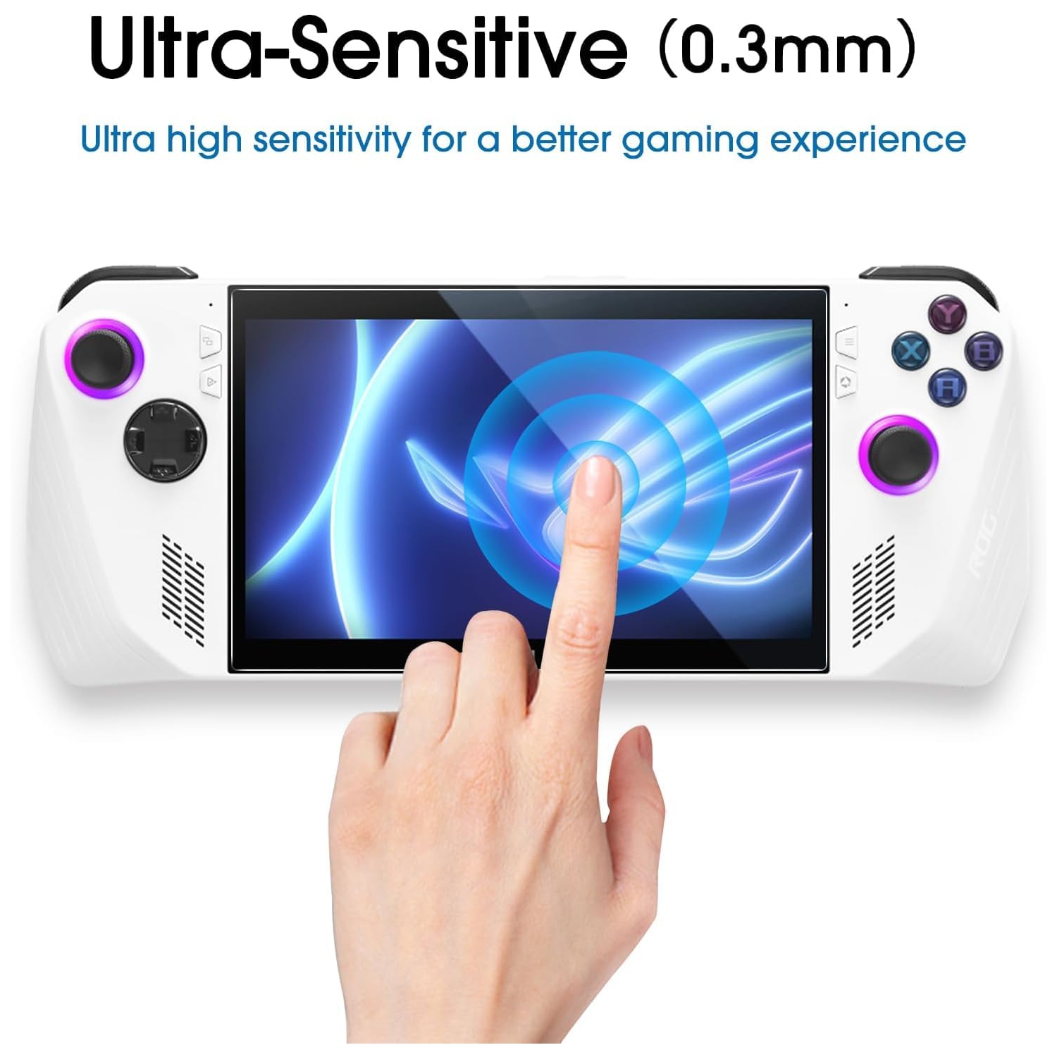 OneTouch Tempered Glass Screen Protector Designed for ASUS ROG Ally Handheld 7 inch 2023 - With Auto Alignment Kit, Bubble Free, 2 Pack