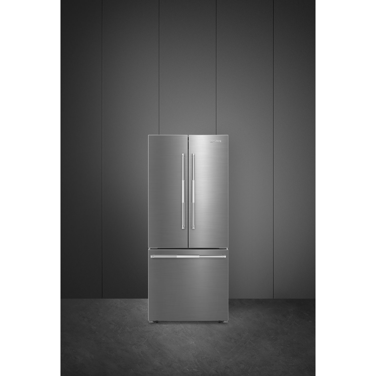 Smeg 30" 16.1 Cu. Ft. French Door Refrigerator with Ice Maker - Stainless Steel