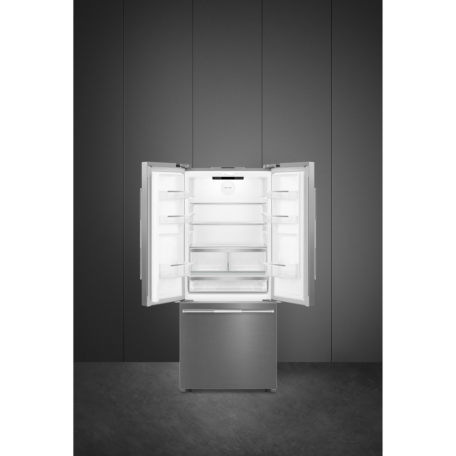 Smeg 30" 16.1 Cu. Ft. French Door Refrigerator with Ice Maker - Stainless Steel