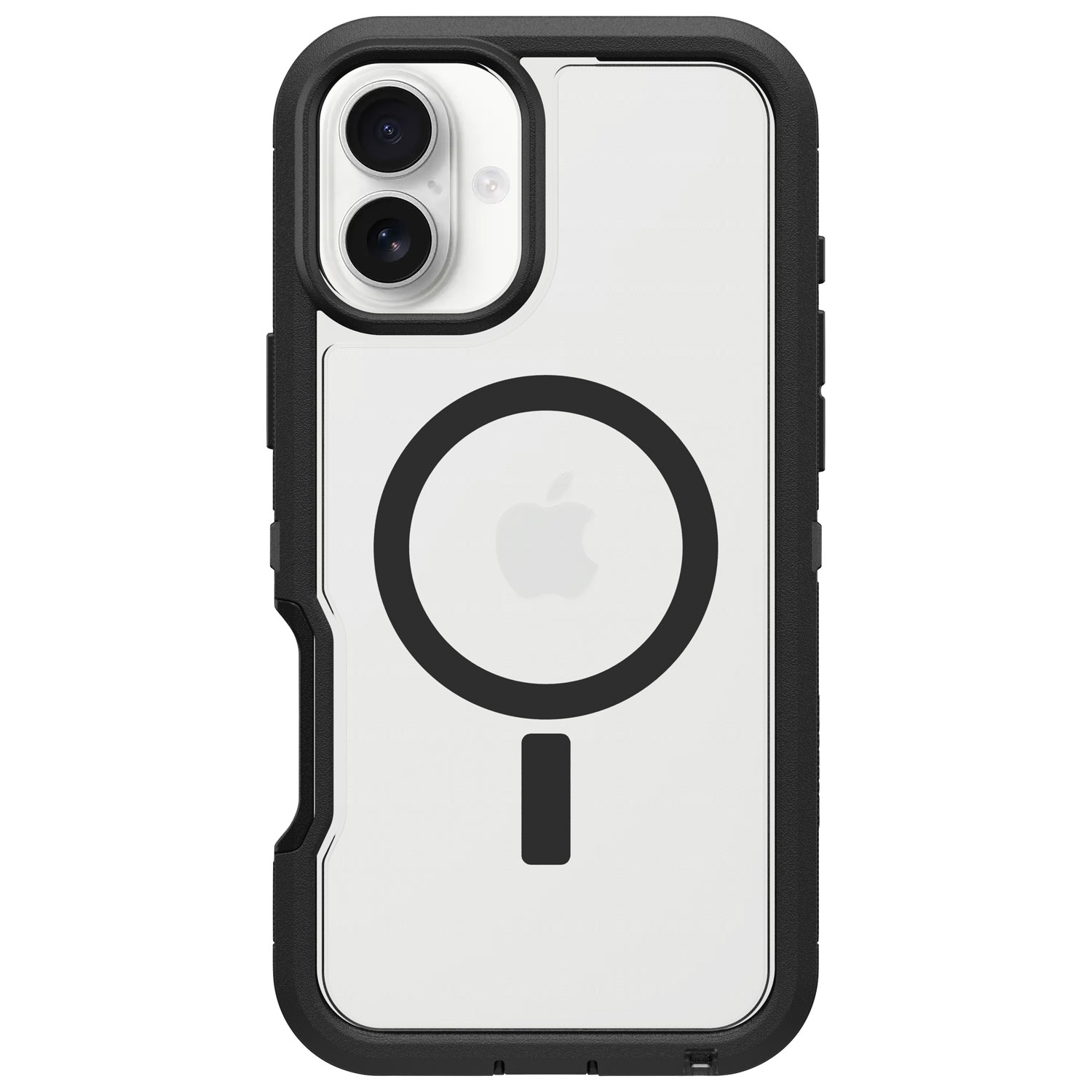 Étui rigide ajusté Defender XT d'OtterBox avec MagSafe pour iPhone 16 Plus - Transparent et noir Dark Side
