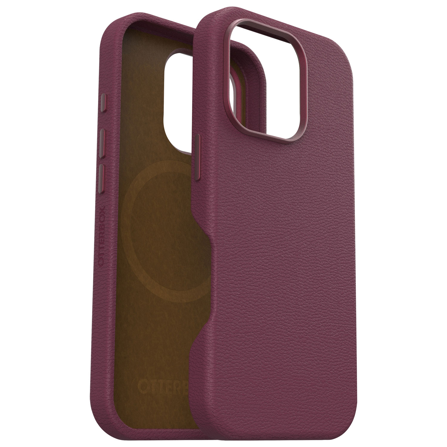 OtterBox Symmetry Cactus Leather Fitted Hard Shell Case with MagSafe for iPhone 16 Pro - Maroon Bells
