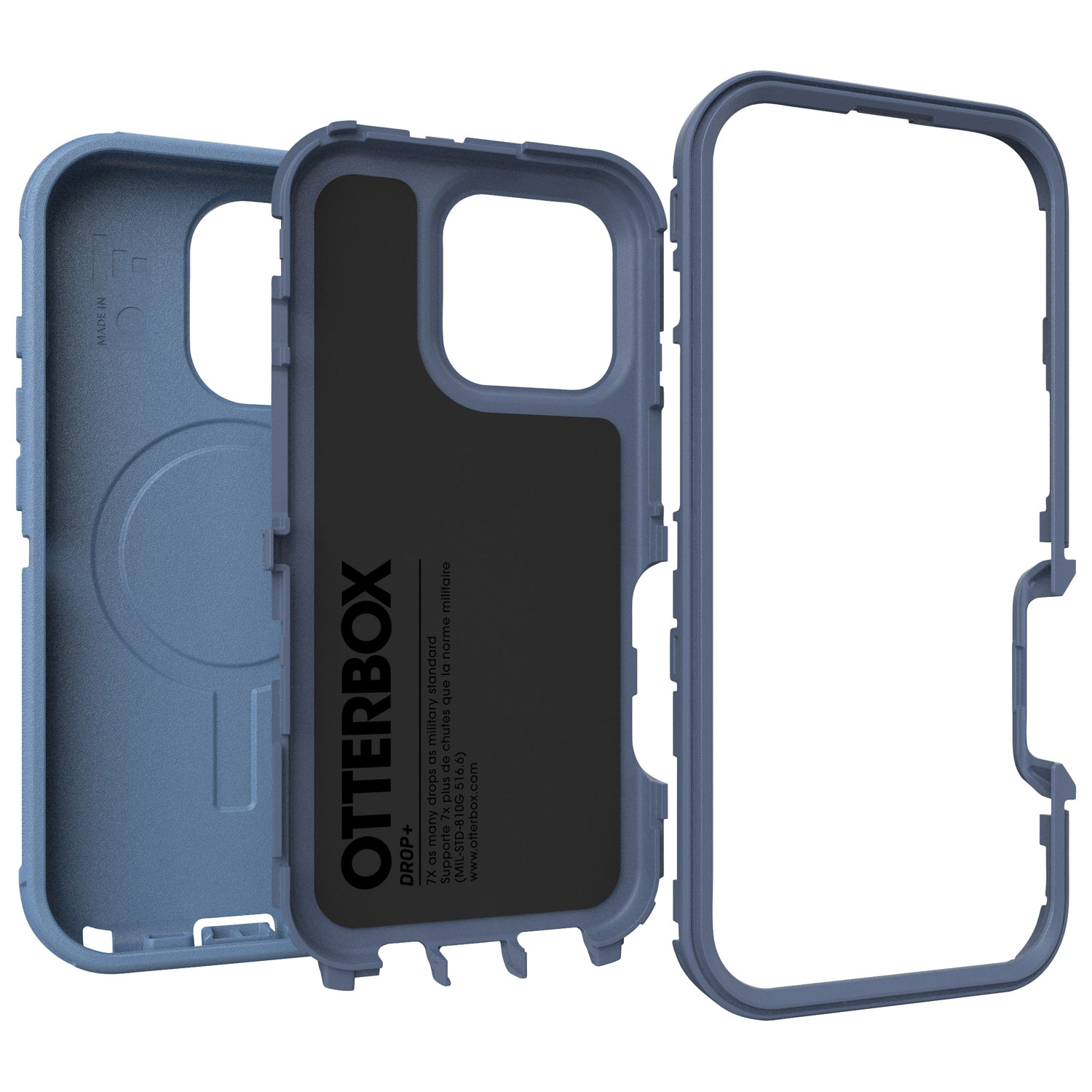 Étui rigide ajusté série Defender Pro d'OtterBox avec MagSafe pour iPhone 16 Pro - Jean bleu poudre