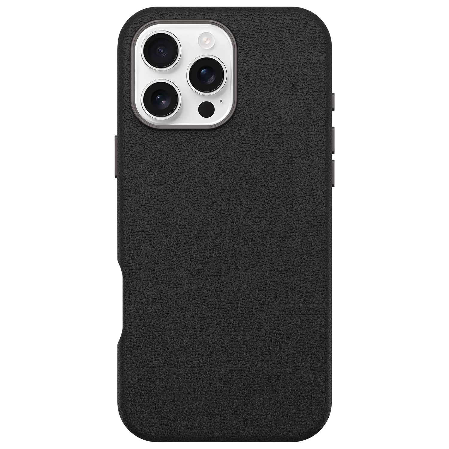 Étui rigide ajusté en cuir de cactus Symmetry d'OtterBox avec MagSafe pour iPhone 16 Pro Max - Noir cendré