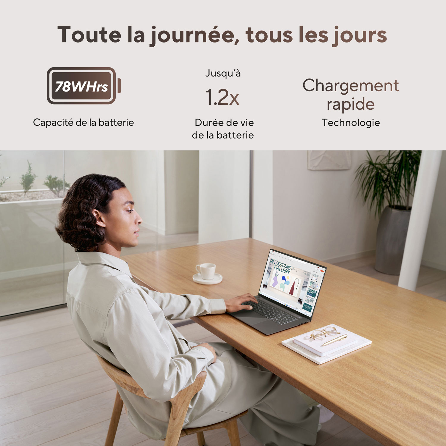 Copilot+ PC à écran tactile DELO de 16 po ZenBook S 16 d'ASUS - Gris Zumaia