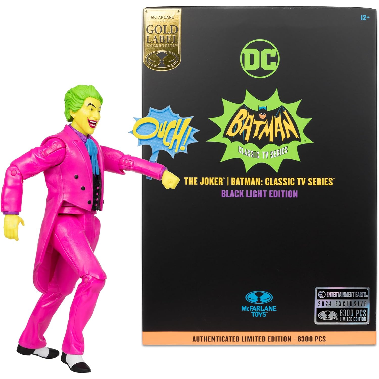 DC Retro Batman 1966 6 Inch Action Figure Exclusive - Black Light Joker Gold Label