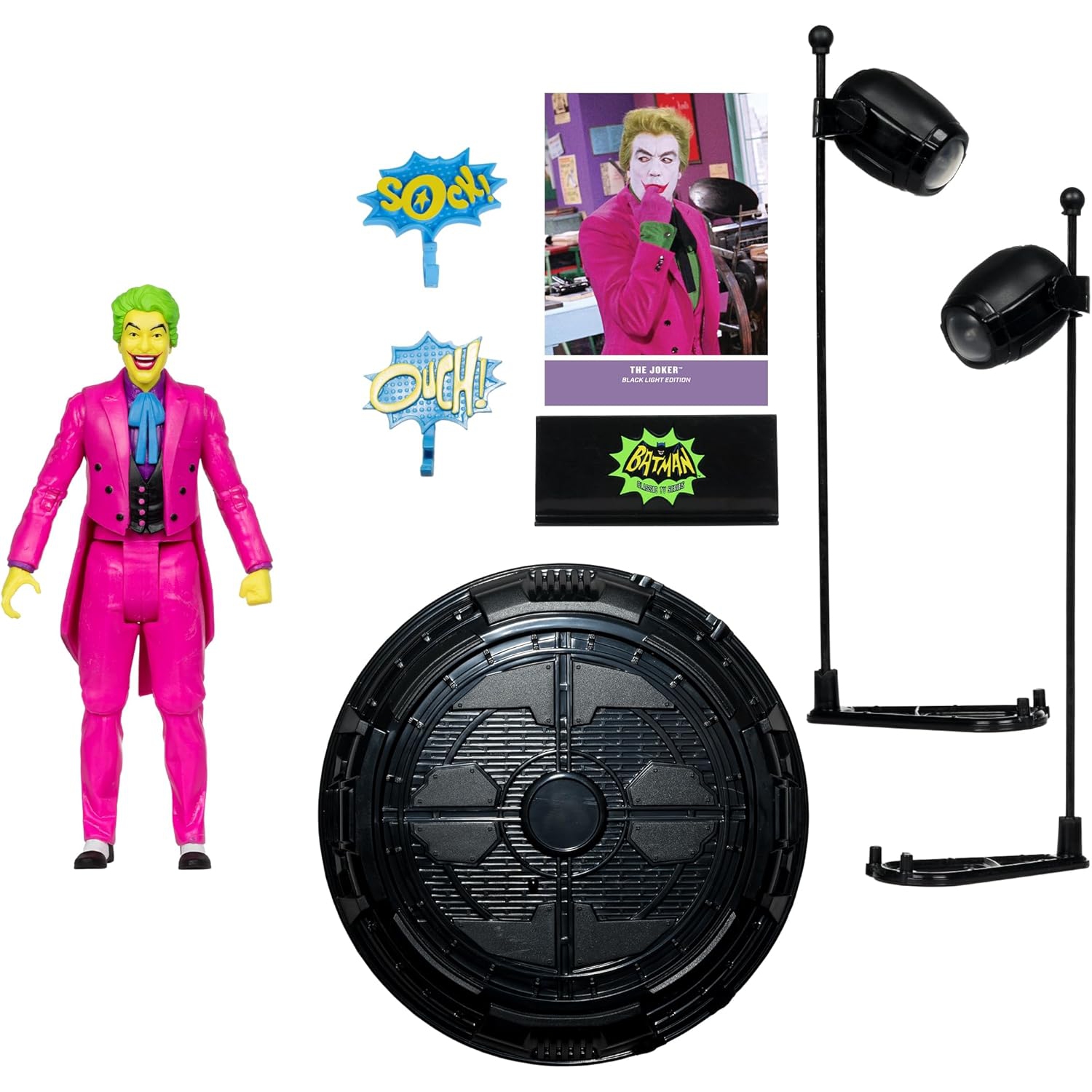 DC Retro Batman 1966 6 Inch Action Figure Exclusive - Black Light Joker Gold Label