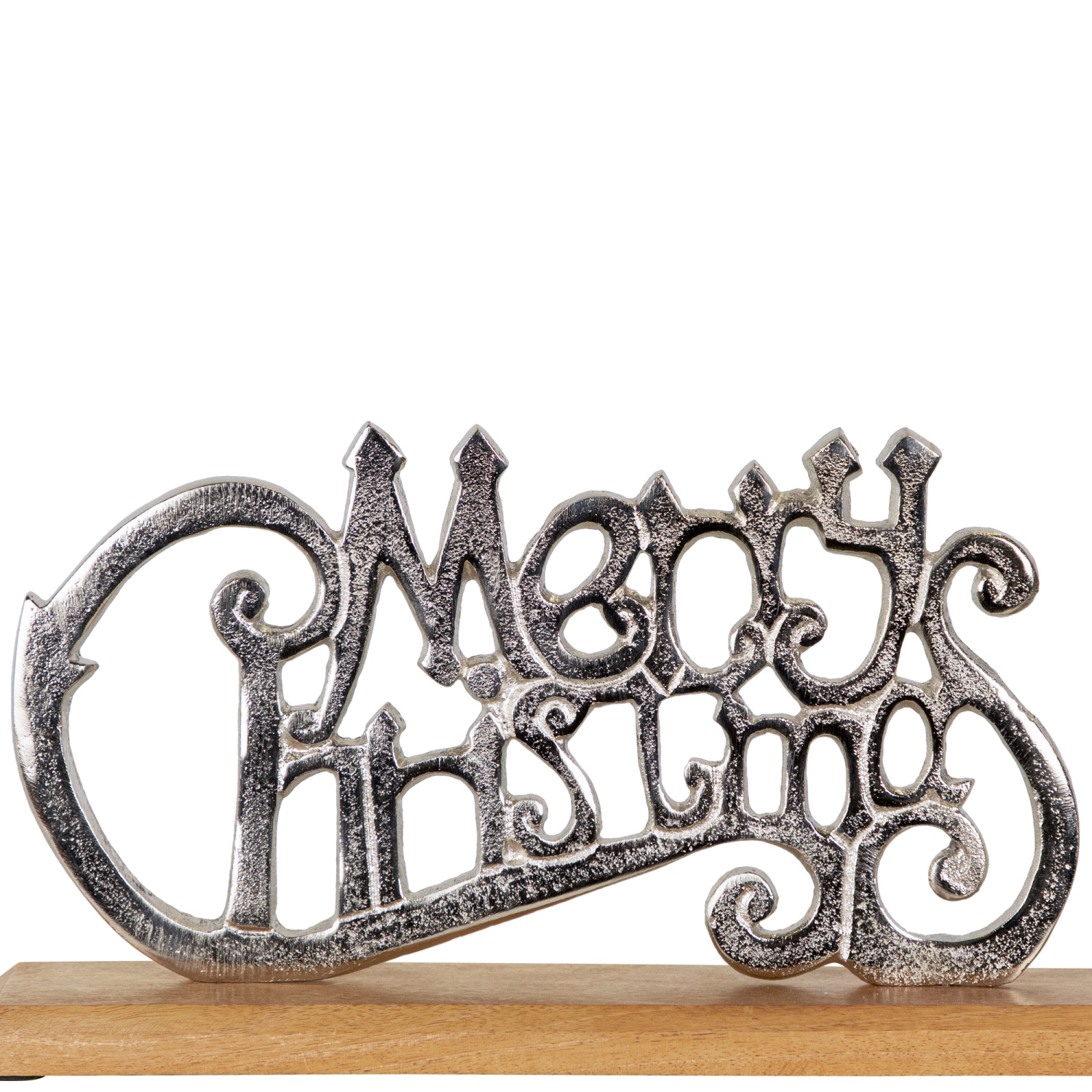 Porte-bougie votive «&nbsp;Merry Christmas&nbsp;» en métal, 15,5&nbsp;po