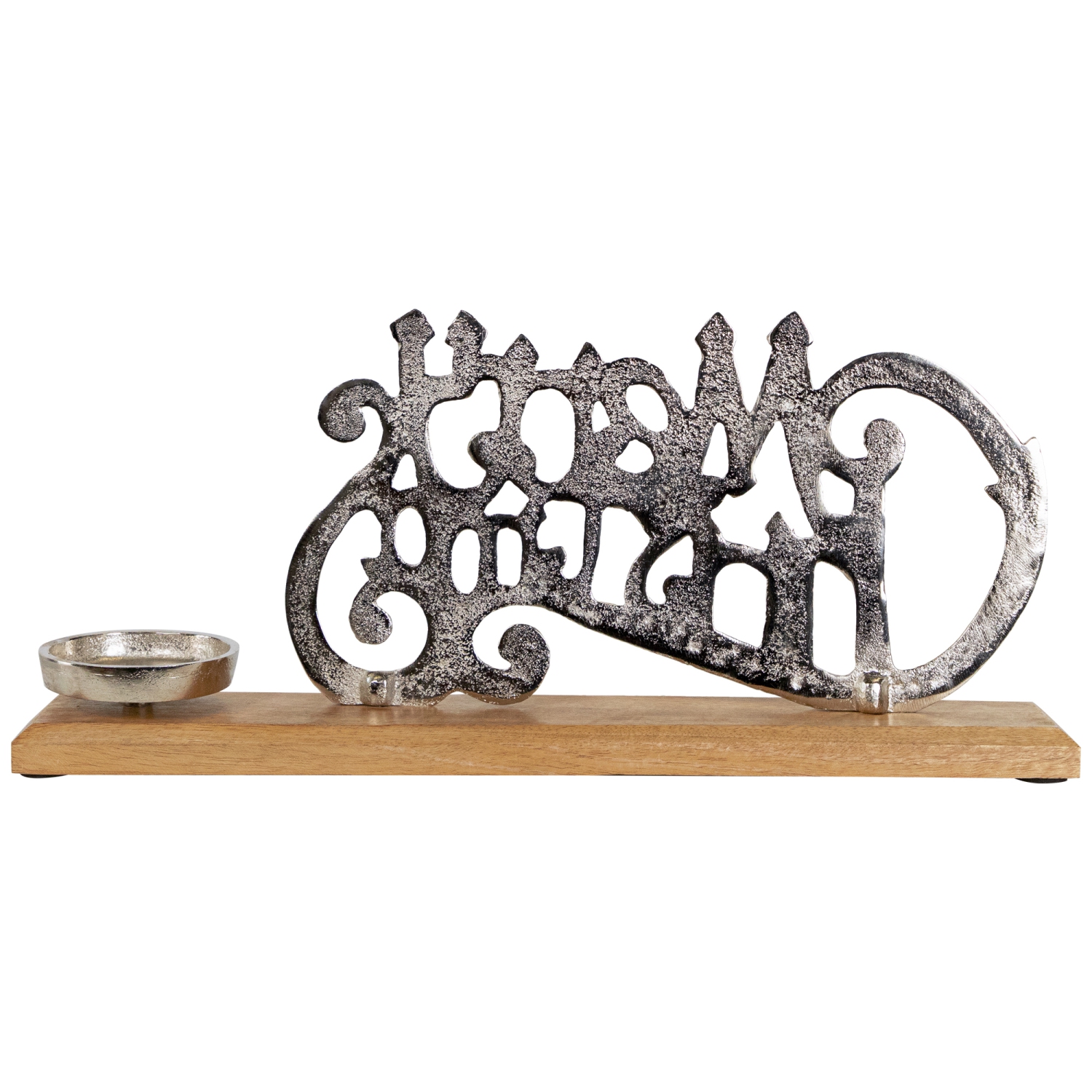 Porte-bougie votive «&nbsp;Merry Christmas&nbsp;» en métal, 15,5&nbsp;po