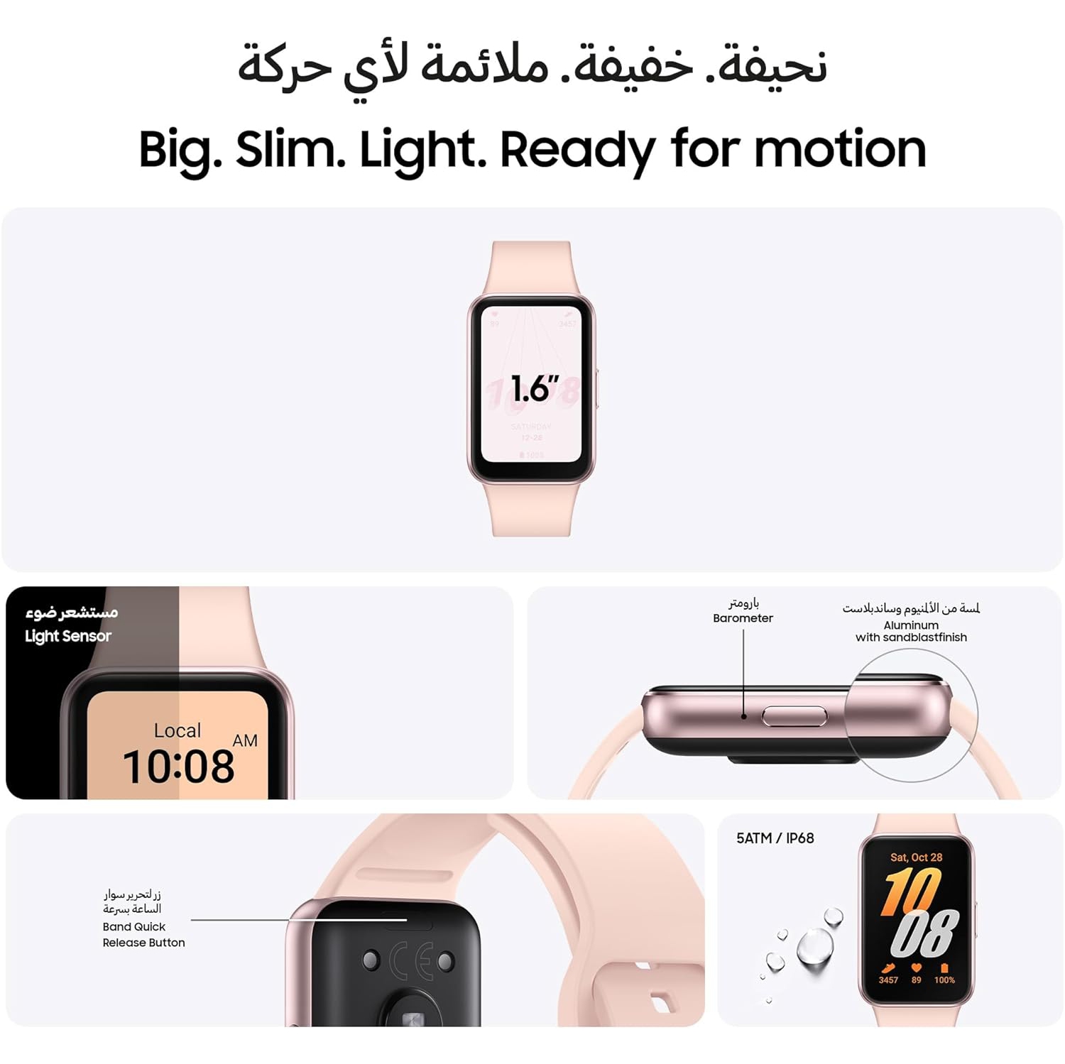 Samsung – Bracelet de mise en forme léger et élégant pour Galaxy Fit3, batterie de 13 jours, plus de 100 exercices et suivi du sommeil, gris foncé