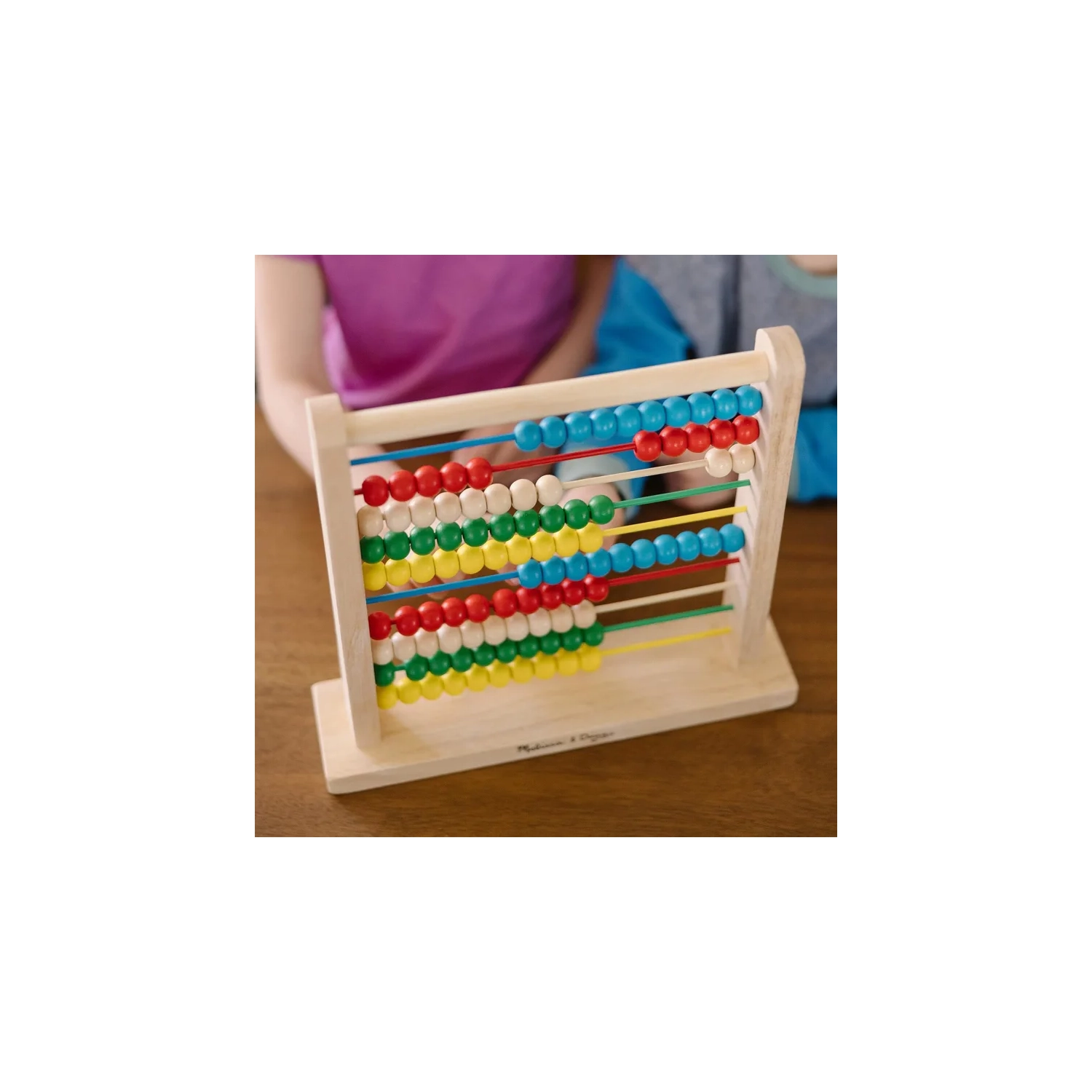 Classic Wooden Educational Counting Toy with 100 Colorful Beads for Early Math Learning