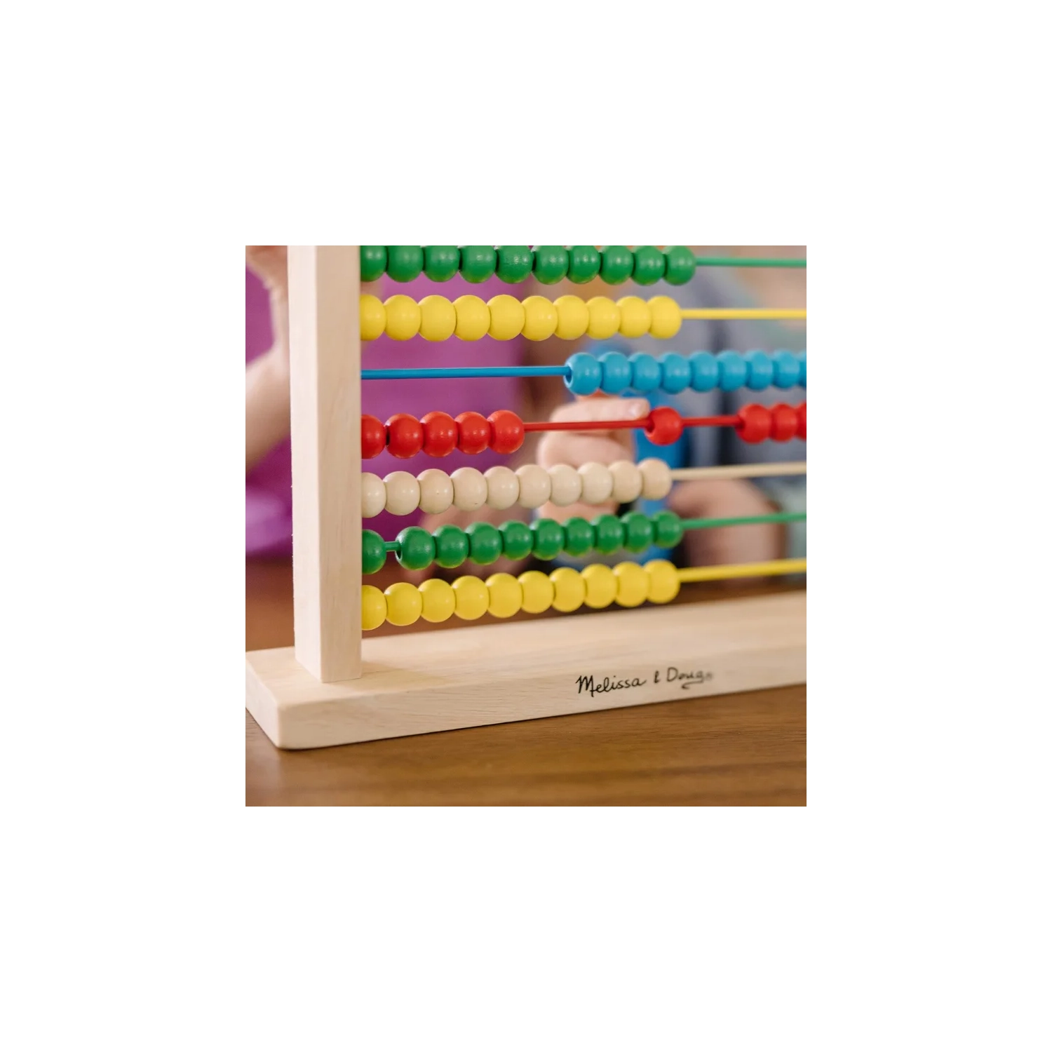 Classic Wooden Educational Counting Toy with 100 Colorful Beads for Early Math Learning