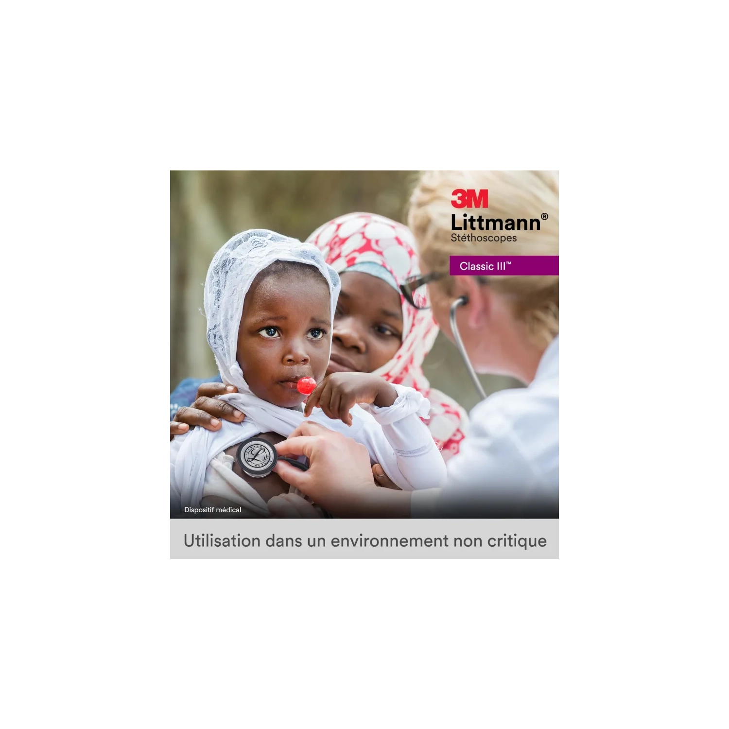 Stéthoscope de surveillance Littmann Classic III de 3&nbsp;M - haute sensibilité acoustique pour des diagnostics précis