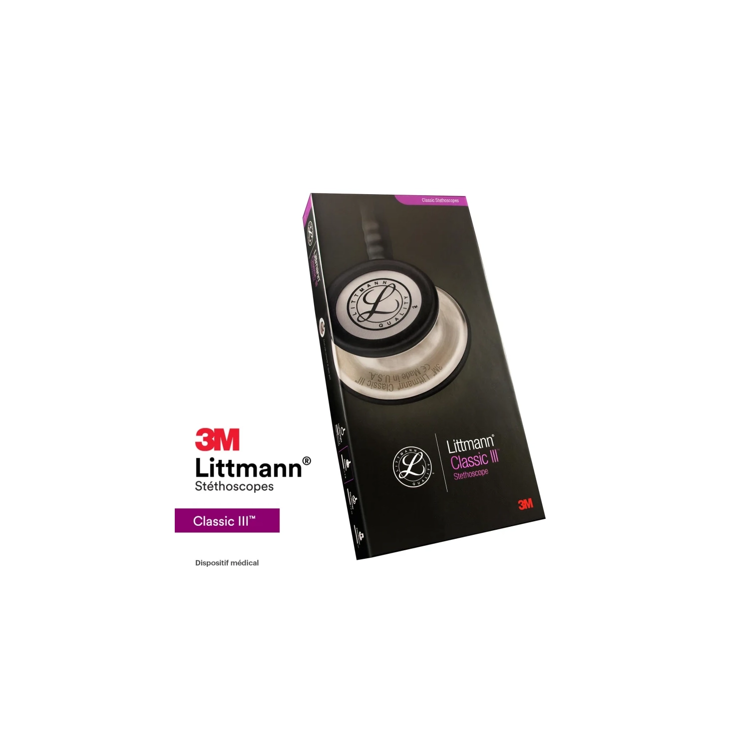 Stéthoscope de surveillance Littmann Classic III de 3&nbsp;M - haute sensibilité acoustique pour des diagnostics précis