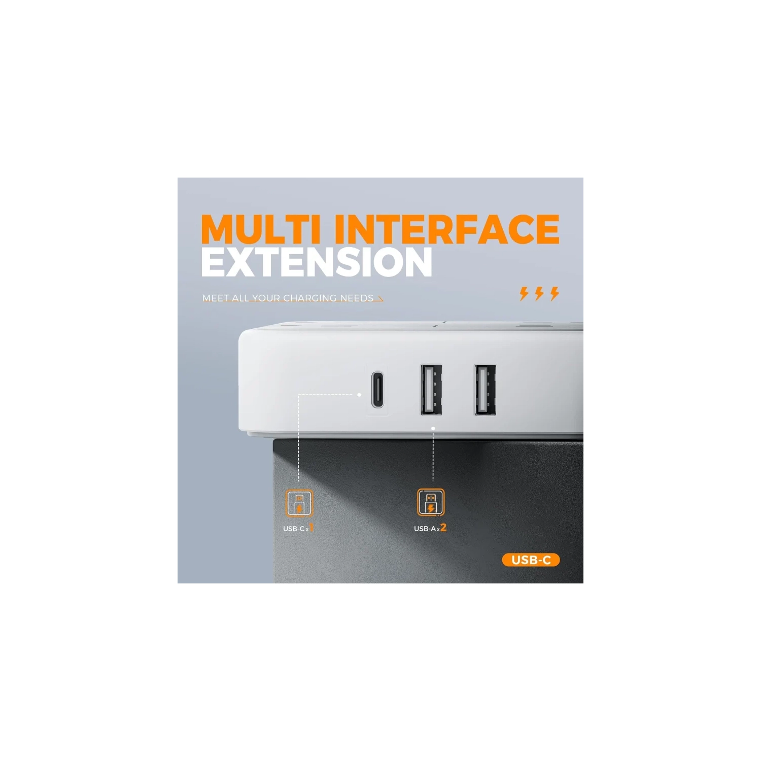 Flat Plug Power Bar with Surge Protector, 5ft Flat Extension Cord, TESSAN Power Strip with 4 Outlets & 3 USB Ports, Ideal for Dorm Rooms, Home,