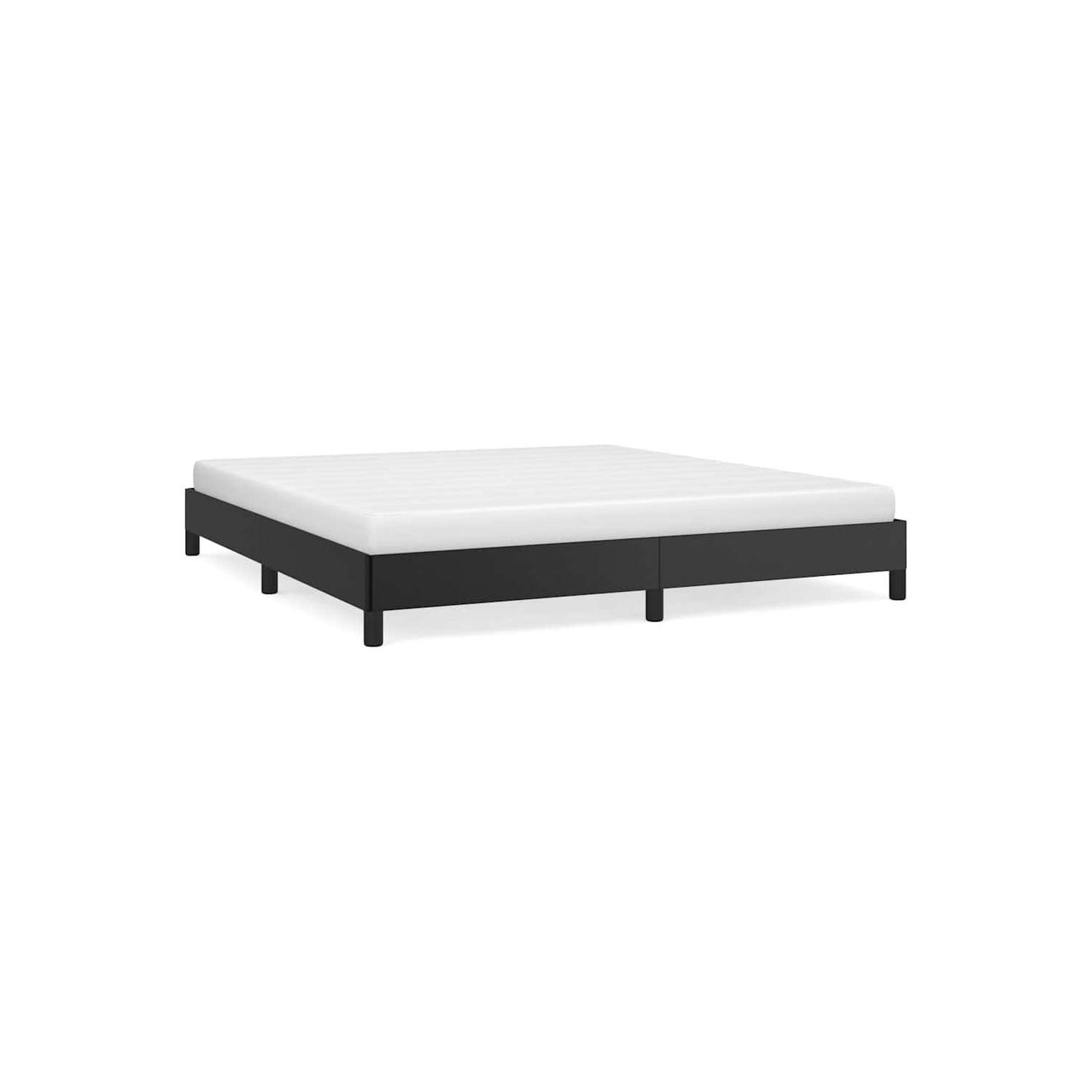 vidaXL California King Bed Frame, Faux Leather Upholstered Platform Bed Frame, Black, No Mattress