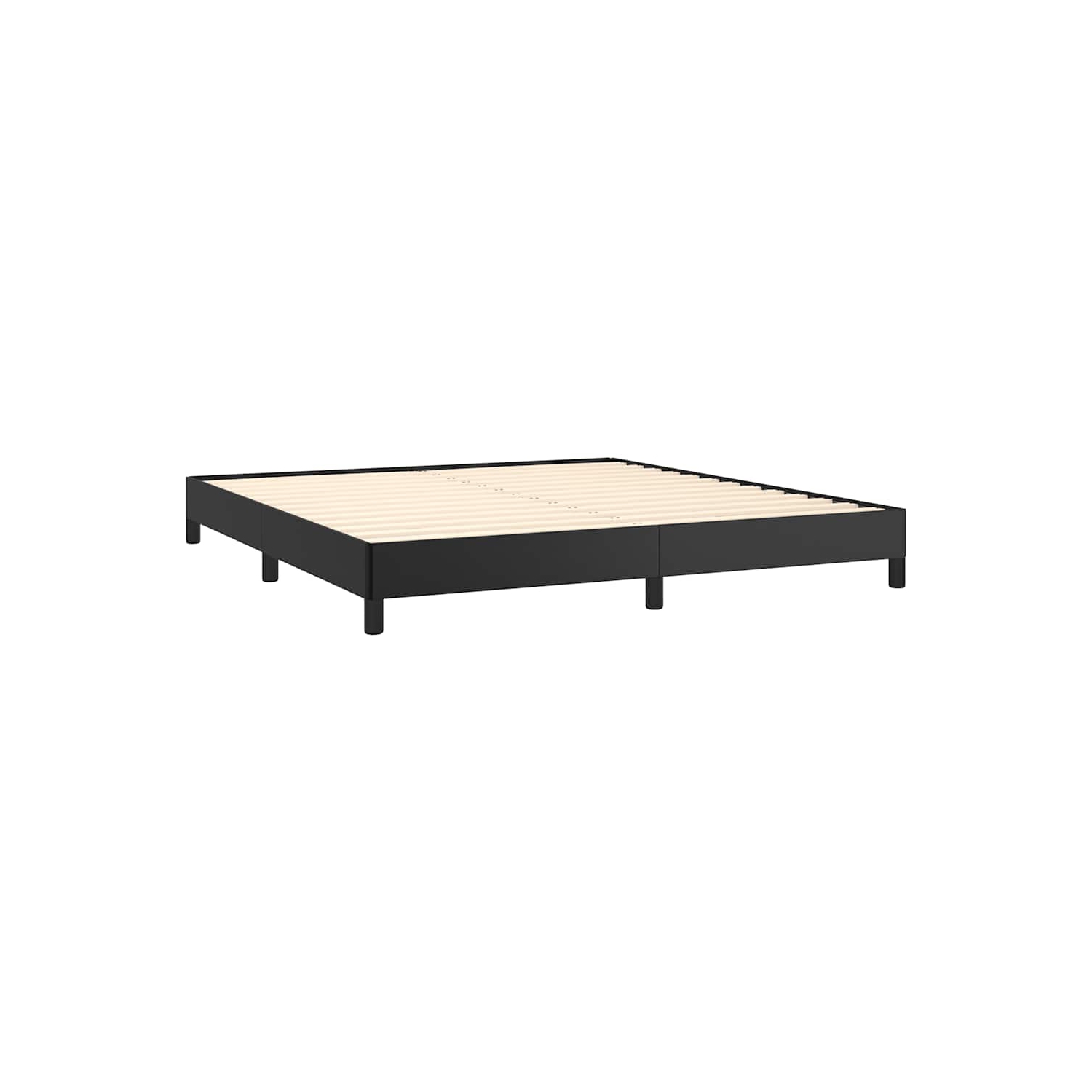 vidaXL California King Bed Frame, Faux Leather Upholstered Platform Bed Frame, Black, No Mattress