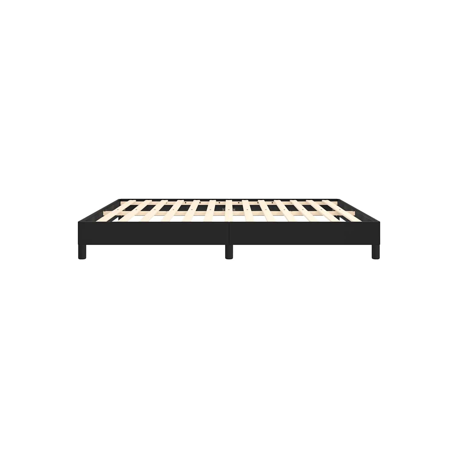 vidaXL California King Bed Frame, Faux Leather Upholstered Platform Bed Frame, Black, No Mattress