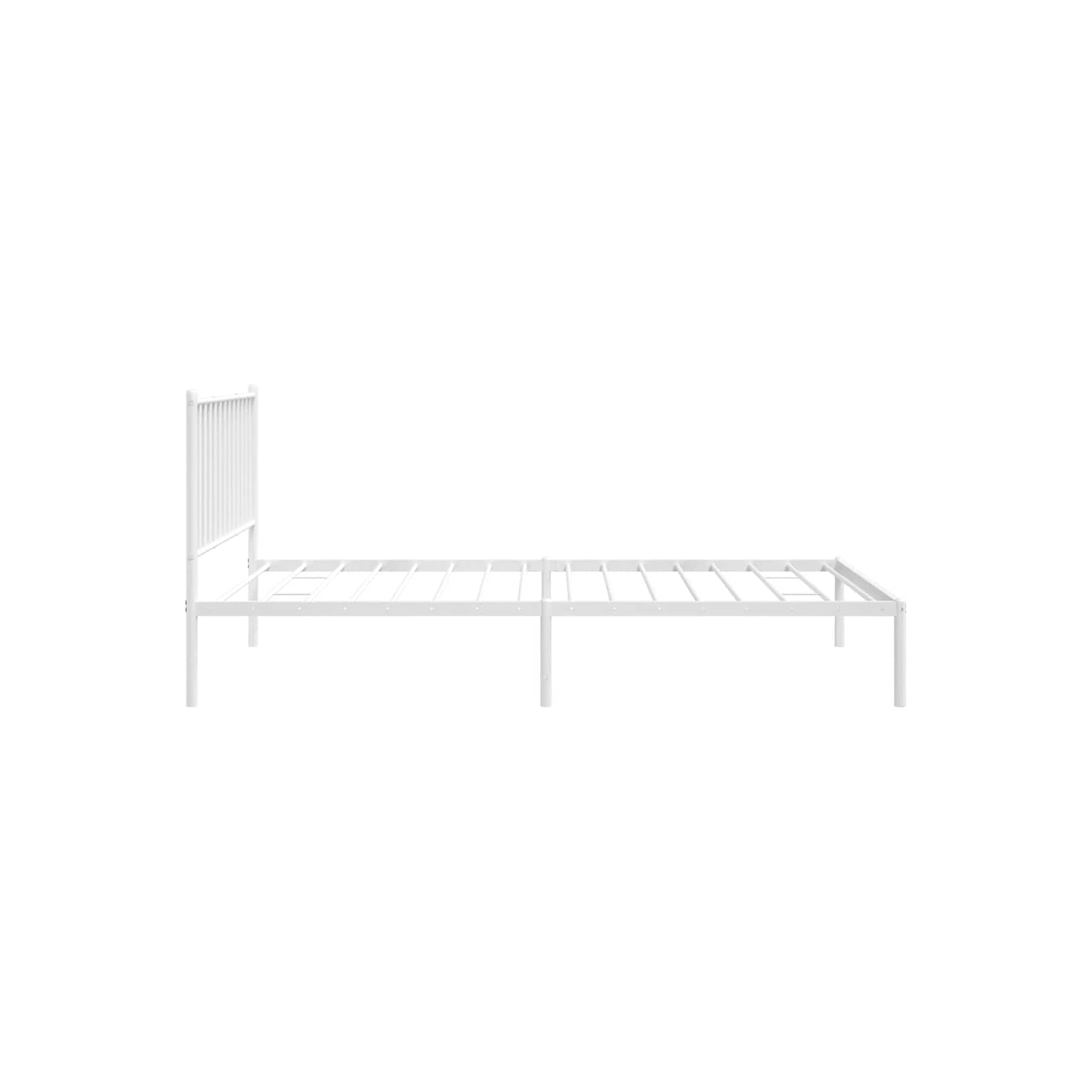 vidaXL White Metal Twin XL Bed Frame with Headboard, Heavy-Duty, Under-Bed Storage, No Mattress