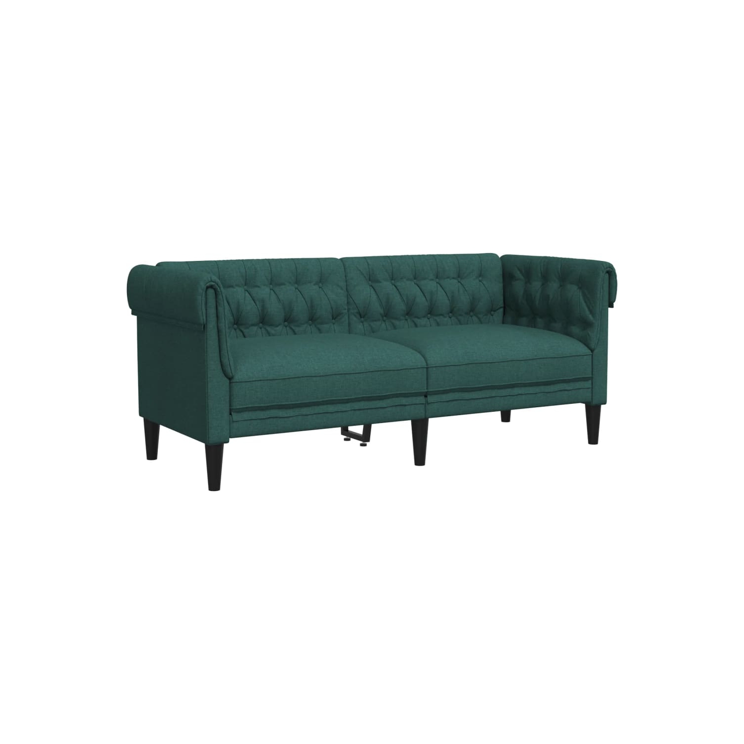 Sofa 2 places en tissu vert foncé Chesterfield de vidaXL