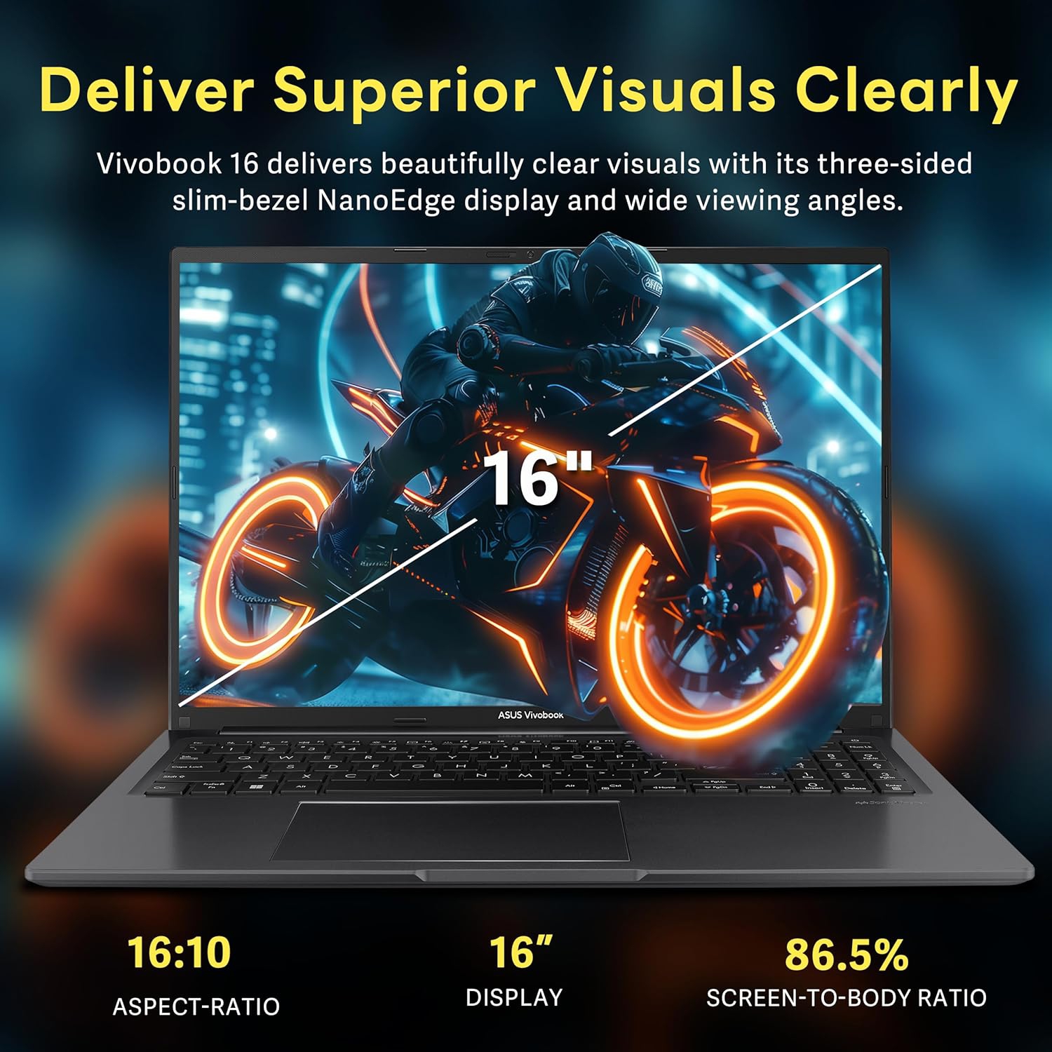 ASUS Vivobook 16" FHD WUXGA Laptop, Intel i7-1255U, 800GB Storage(512GB SSD+288GB Docking Station Set), 16GB RAM, Intel Iris Xe Graphics, Win 11