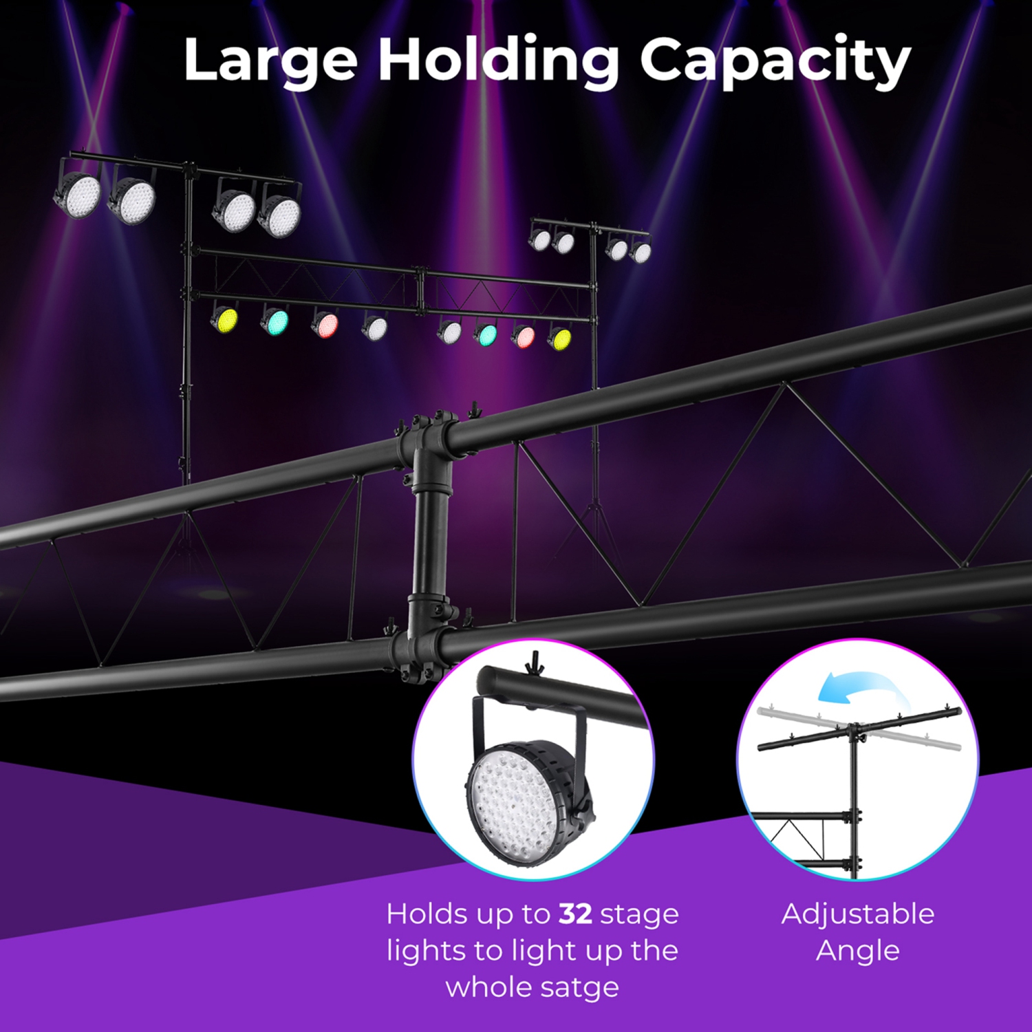 Costway 11.5 FT Portable Lighting Truss System Heavy Duty Metal Pro Audio DJ Light Stand