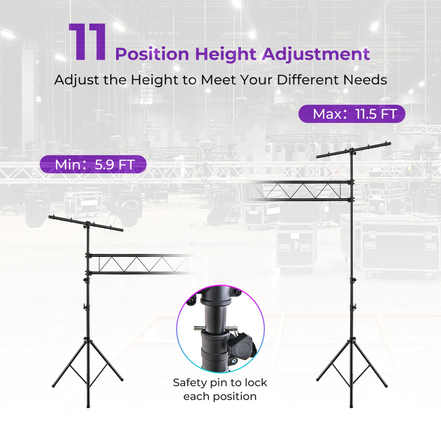 Costway 11.5 FT Portable Lighting Truss System Heavy Duty Metal Pro Audio DJ Light Stand