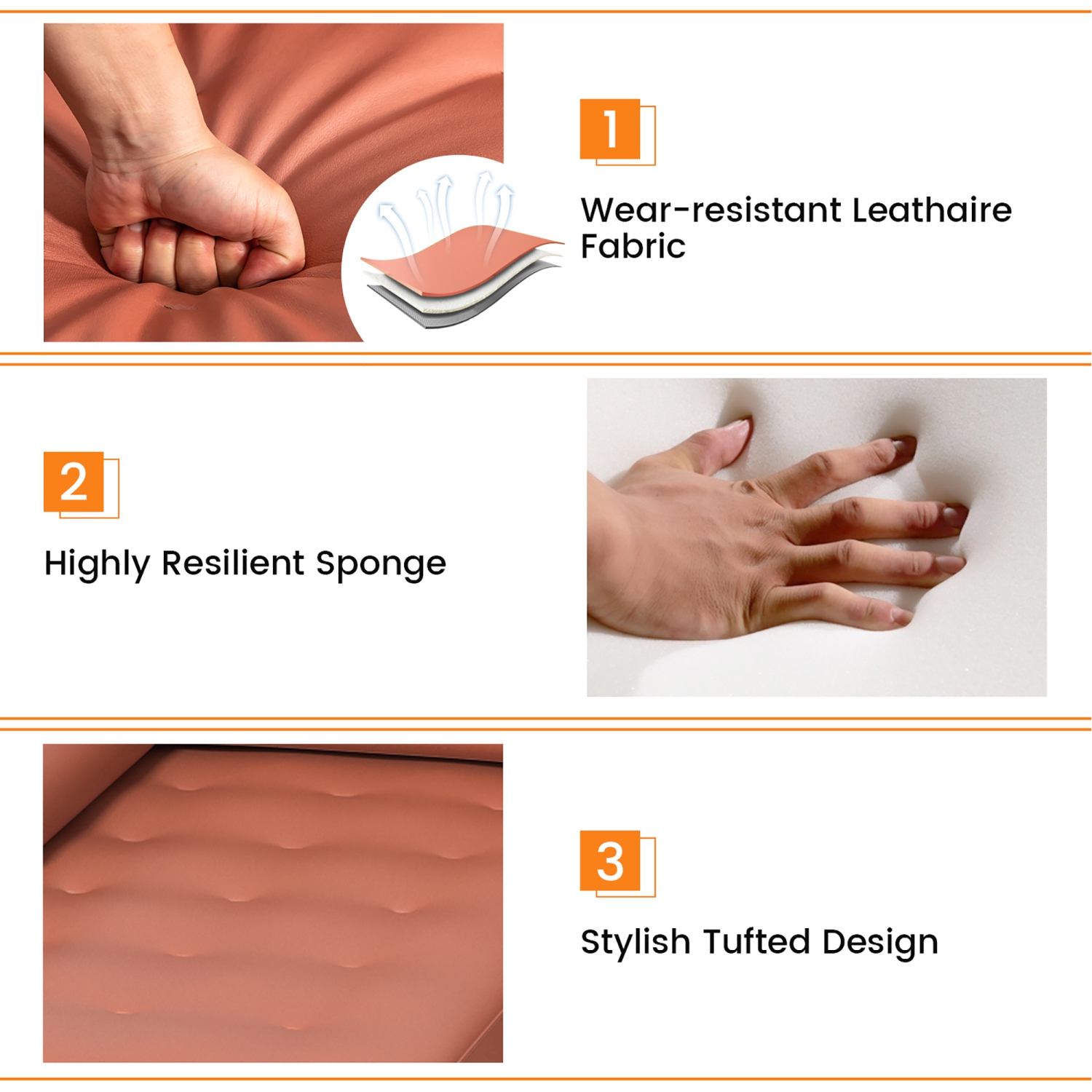 Costway Modular L-shaped Sectional Sofa with Reversible Chaise & 4 USB Ports