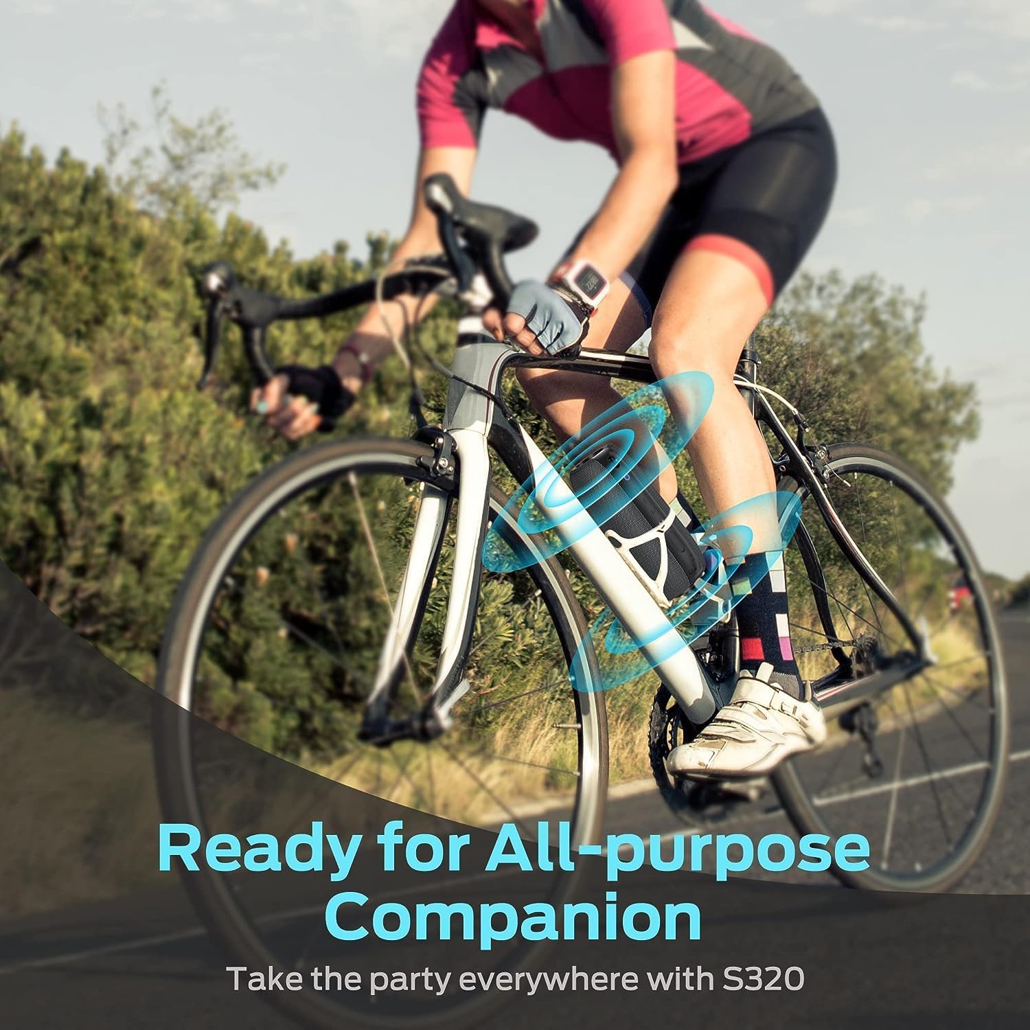 Open Box - Monster Bluetooth Speaker, S320 Portable Bluetooth Speaker, 40W ,360° Stereo Sound Effect,IPX7 Waterproof Speaker, 32 Hour Playing Time,