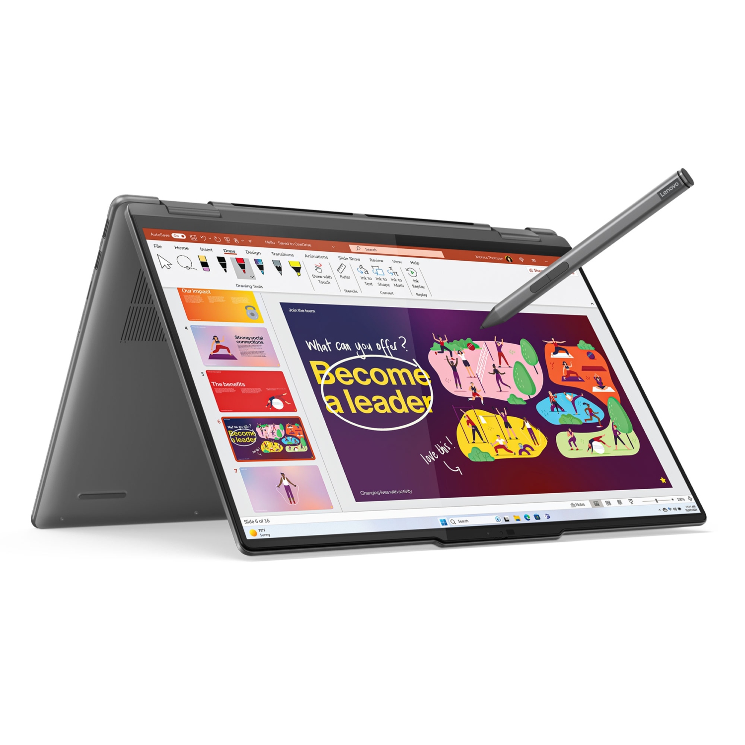 Lenovo Yoga 7i 2-in-1 Laptop, 16" IPS Glass, Intel Core Ultra 5 125U, 16GB, 1TB SSD