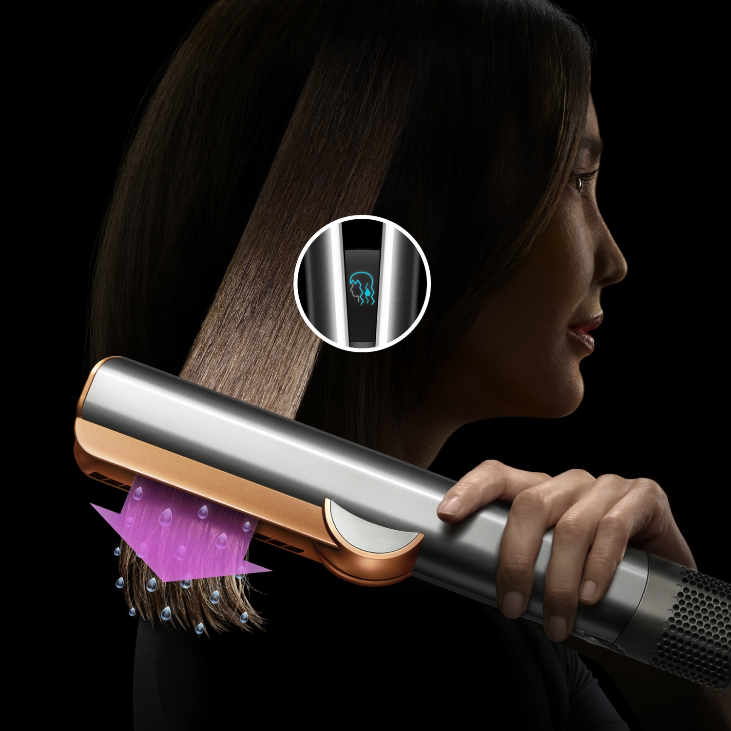 Remis à neuf, prise officielle de Dyson - fer plat Airstrait en édition limitée, céramique rose/rose doré