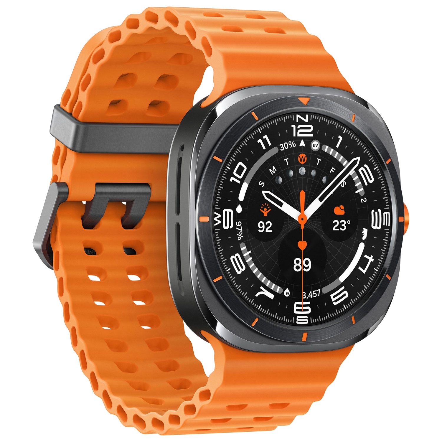 Remis à neuf - montre intelligente 47&nbsp;mm Galaxy Watch Ultra (GPS + LTE) de Samsung avec moniteur de fréquence cardiaque - Gris titane/Orange
