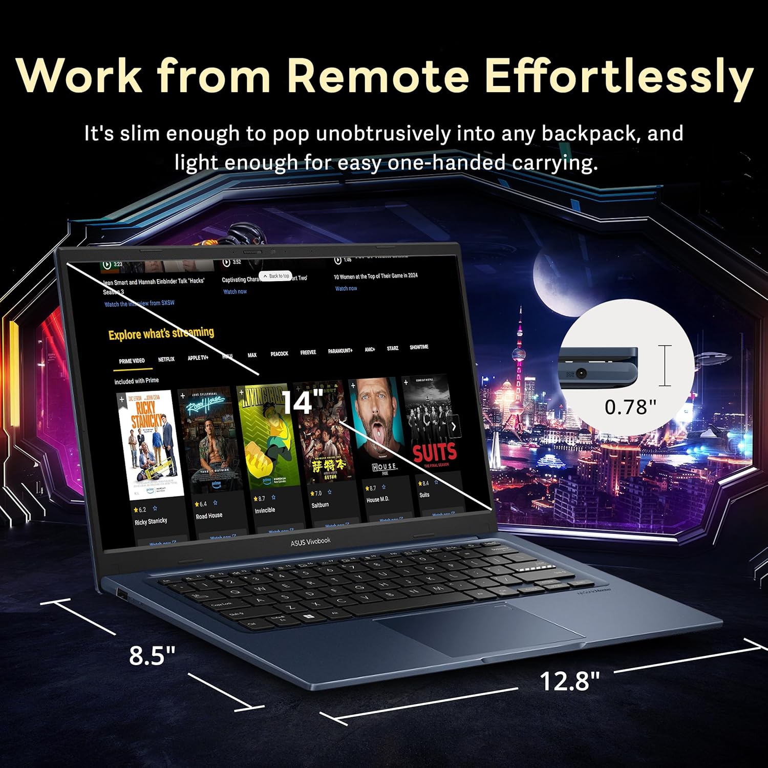 ASUS Vivobook 14" FHD Anti-glare Laptop, Intel i3-1215U, 1.16TB Storage(1TB SSD+160GB Docking Station Set), 40GB RAM, Intel Iris Xe Graphics, WiFi