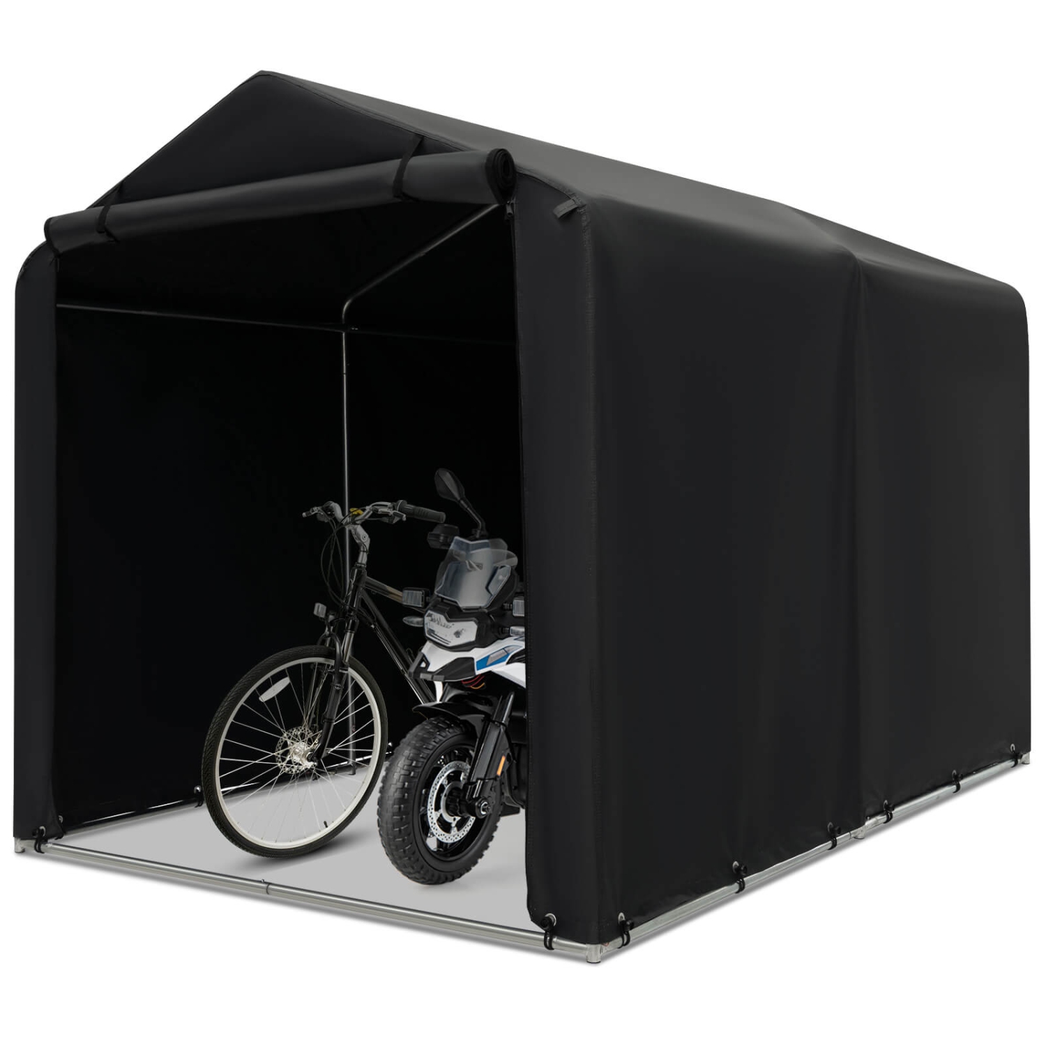 Costway 7 x 5.2' Heavy Duty Storage Shelter Outdoor Bike Storage Tent w/Waterproof Cover