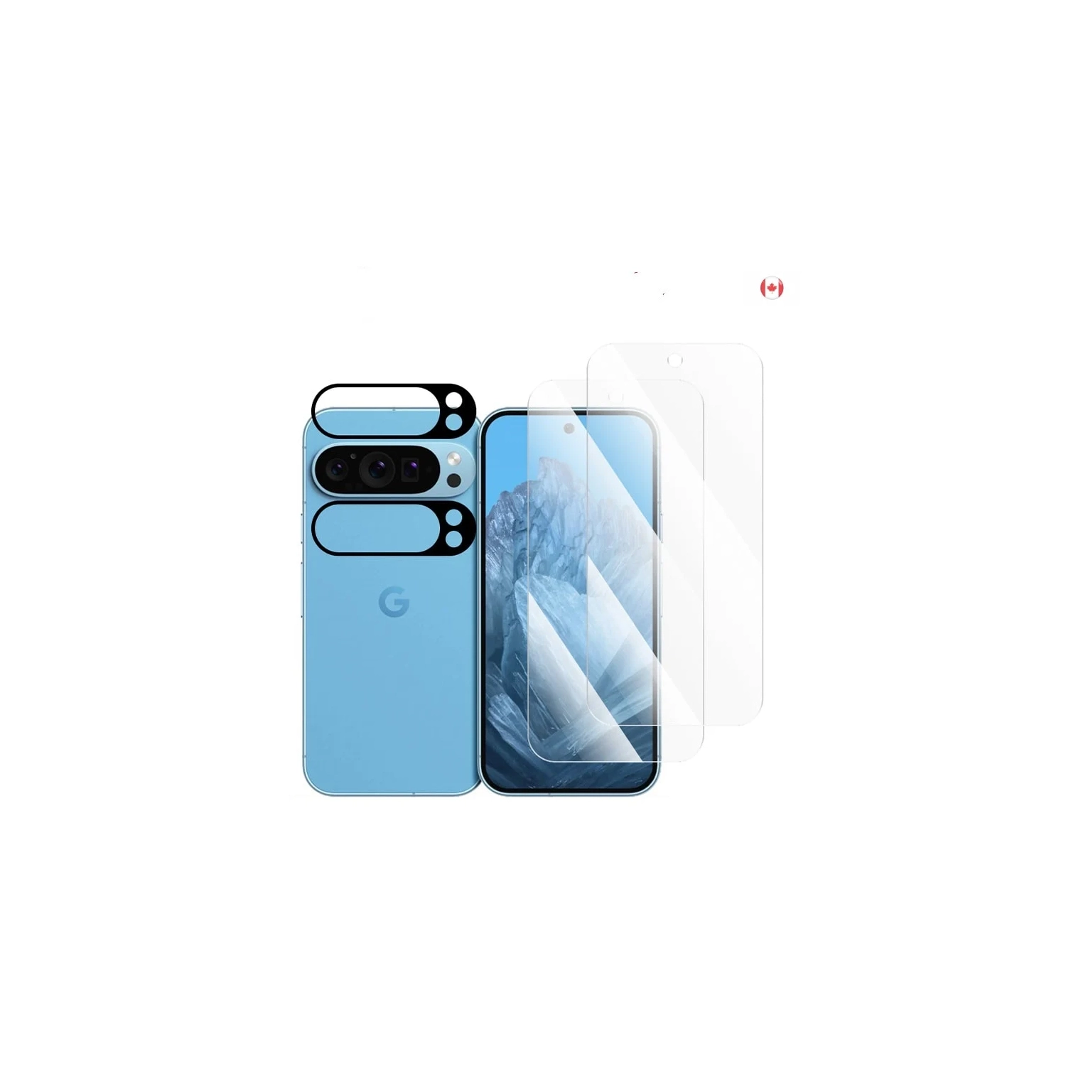 Protecteur d'écran en verre trempé 2x et protecteur d'objectif de 2&nbsp;mm pour Pixel 9 de Google