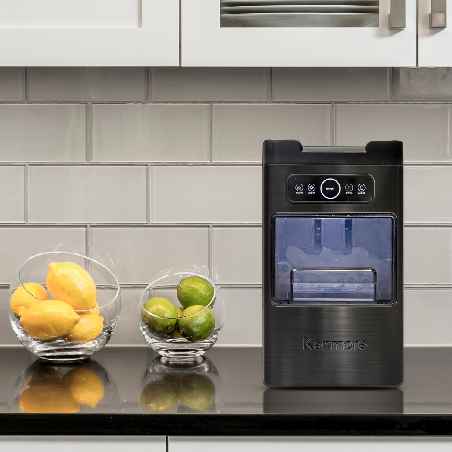 Front-Load Countertop Ice Maker | 26lb/24hrs | 2 Ice Sizes | Self-Cleaning | Stainless Steel