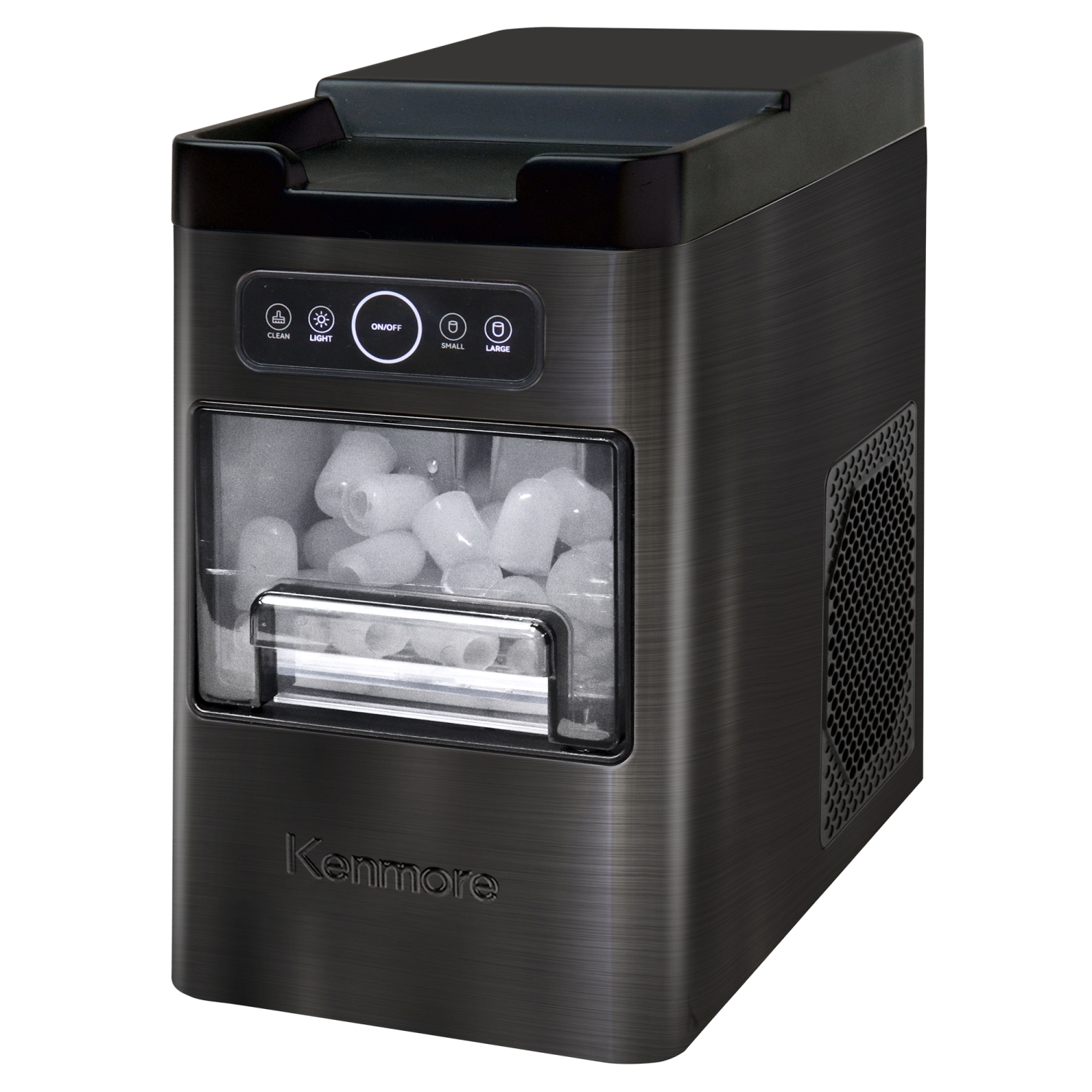 Front-Load Countertop Ice Maker | 26lb/24hrs | 2 Ice Sizes | Self-Cleaning | Stainless Steel