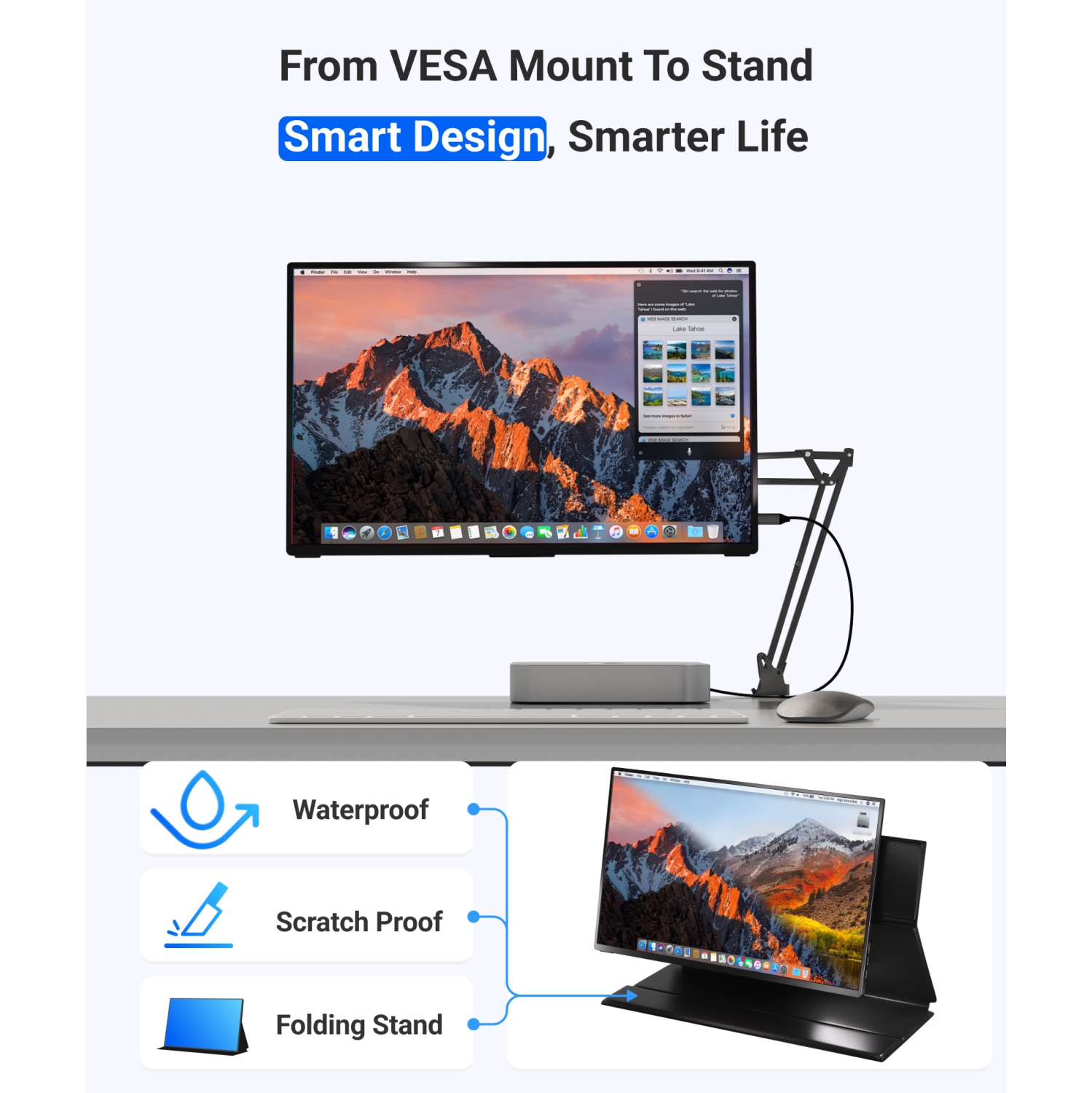 Ingnok 18.5 Inch Portable Monitor, FHD 1080P 100% sRGB Laptop Screen Extender USB C HDMI w/Smart Cover & Speakers, for Laptop Mac PC PS4/5