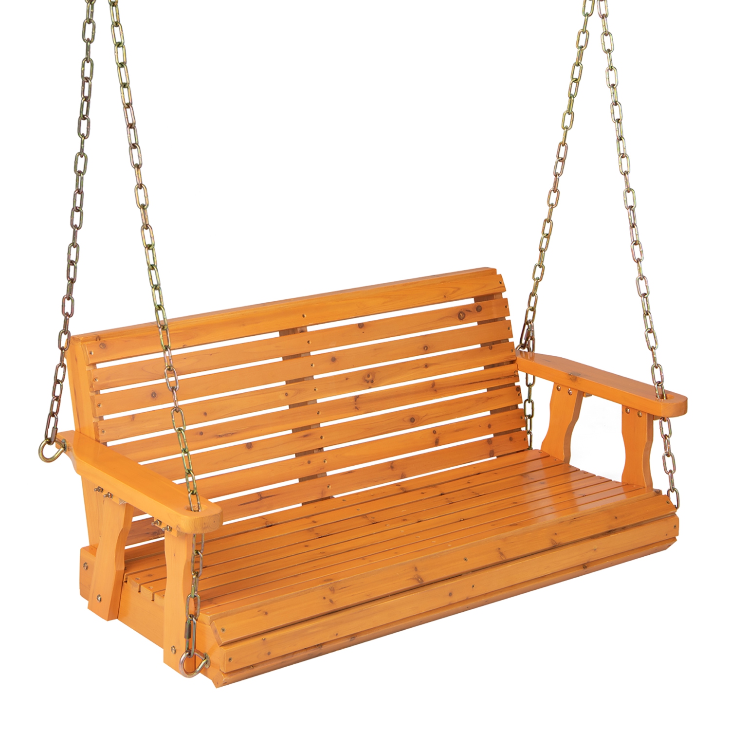 Banc de jardin suspendu extérieur en bois Porch Swing de Costway pour jardin