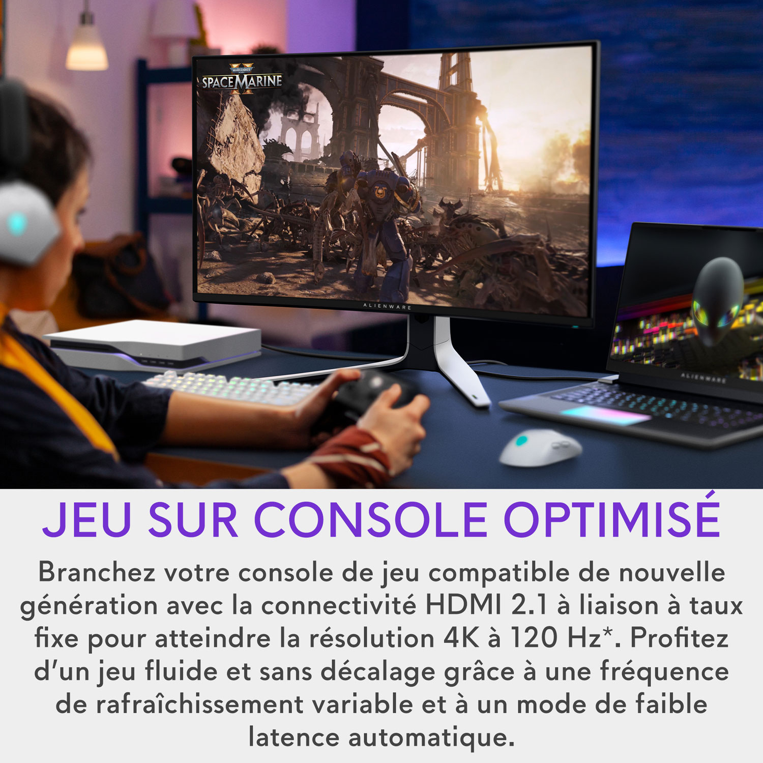 Alienware 32" 4K UHD 240Hz 0.03ms Curved QD OLED Gaming Monitor - Lunar Light