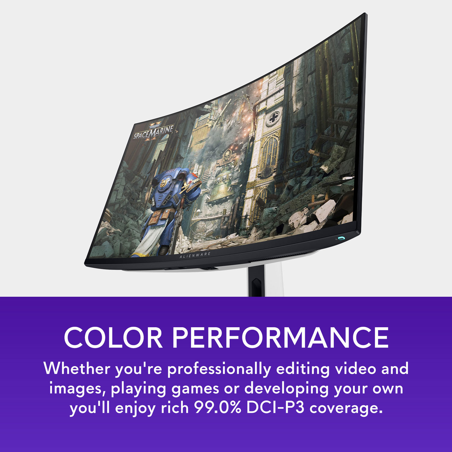 Alienware 32" 4K UHD 240Hz 0.03ms Curved QD OLED Gaming Monitor - Lunar Light