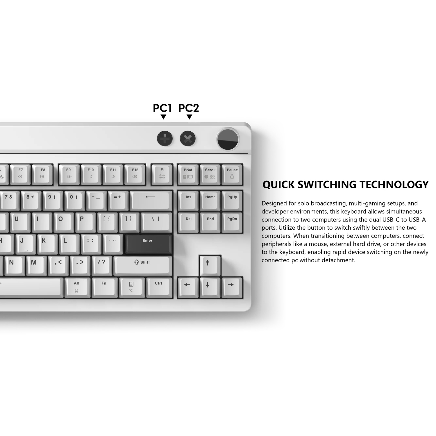 Pulsar Gaming Gears XBOARD QS RGB Mechanical Gaming Keyboard - Hot-Swappable, Kailh Box Ice Mint V2 Switches, Aluminum Frame with Knob, Tenkeyless,