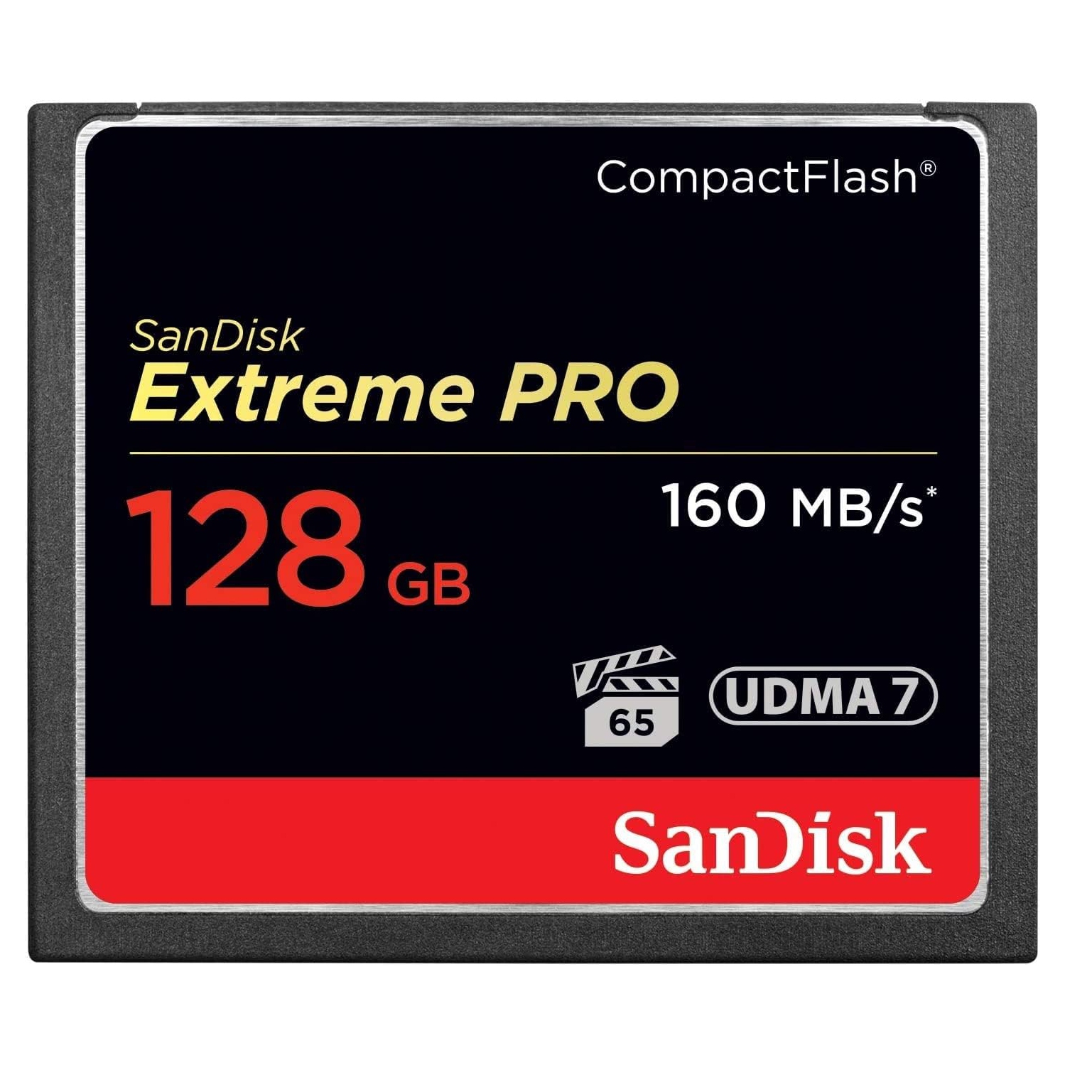 Carte mémoire CompactFlash Extreme PRO 128&nbsp;Go UDMA 7 de SanDisk jusqu'à 160MB Mo/s - SDCFXPS-128G-X46