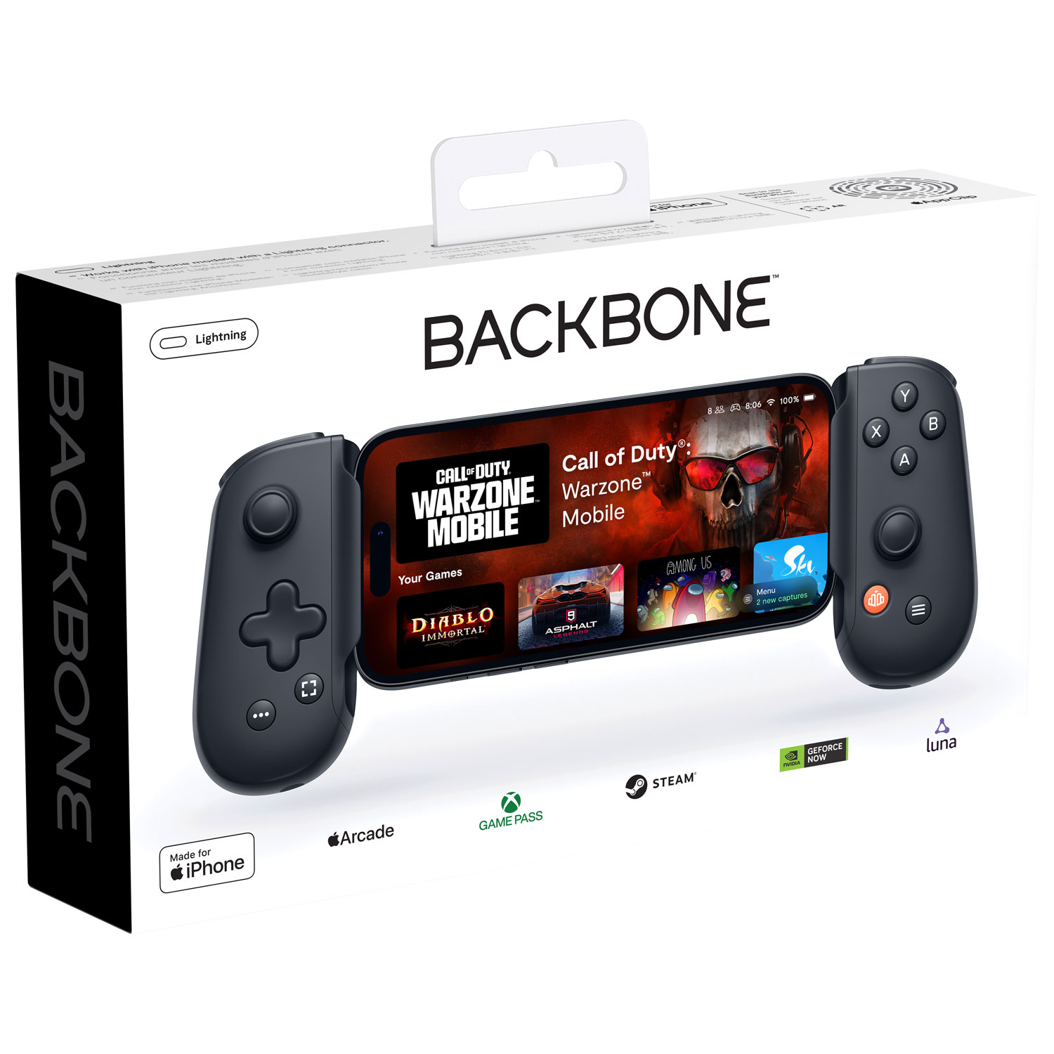 Manette de jeu Backbone One pour iPhone avec Lightning - Noir