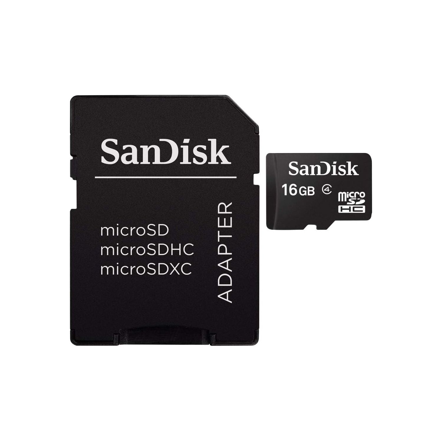 SanDisk 16GB Mobile MicroSDHC Class 4 Flash Memory Card with SD Adapter - SDSDQM-016G-B35A