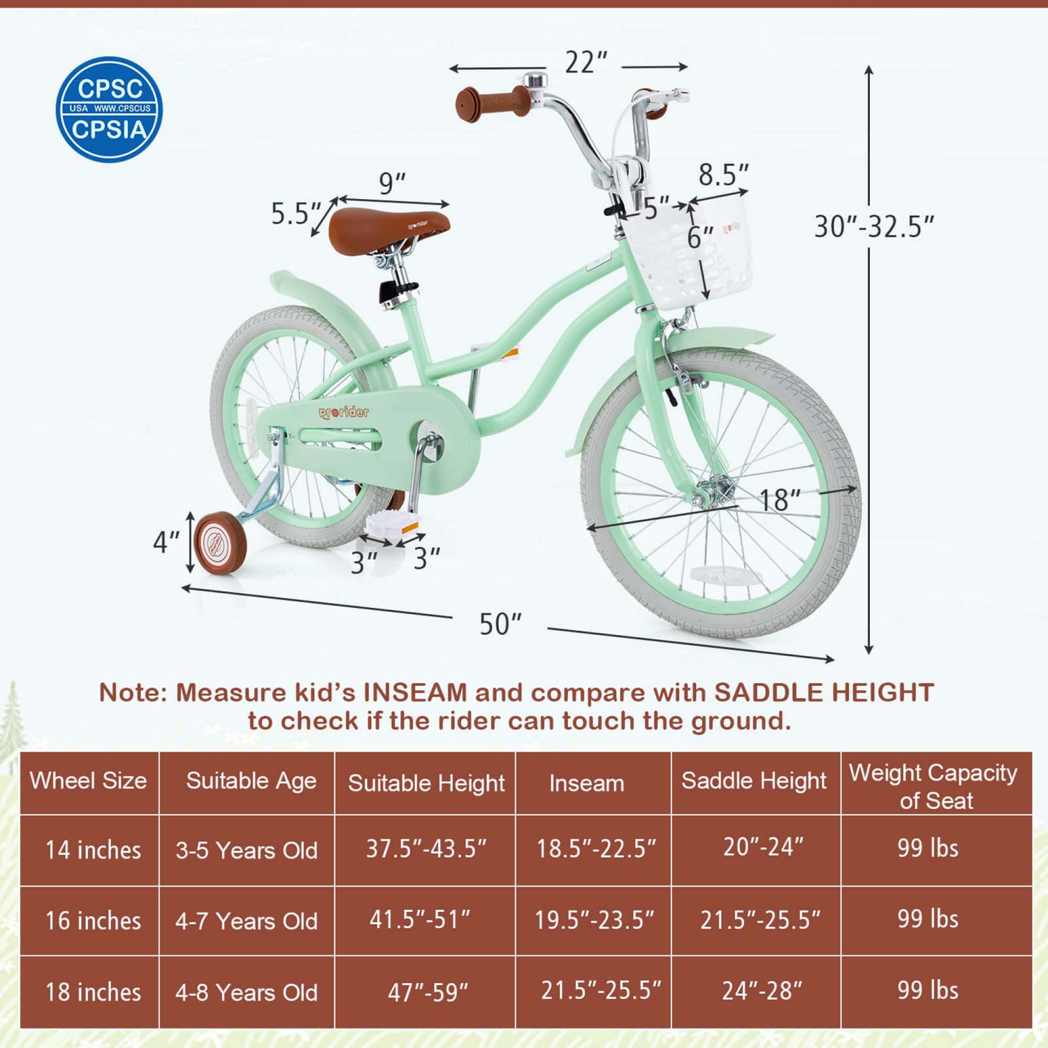 Costway 18" Kids Bike Toddler Bicycle with Training Wheel Kickstand for 4-8 Years Old
