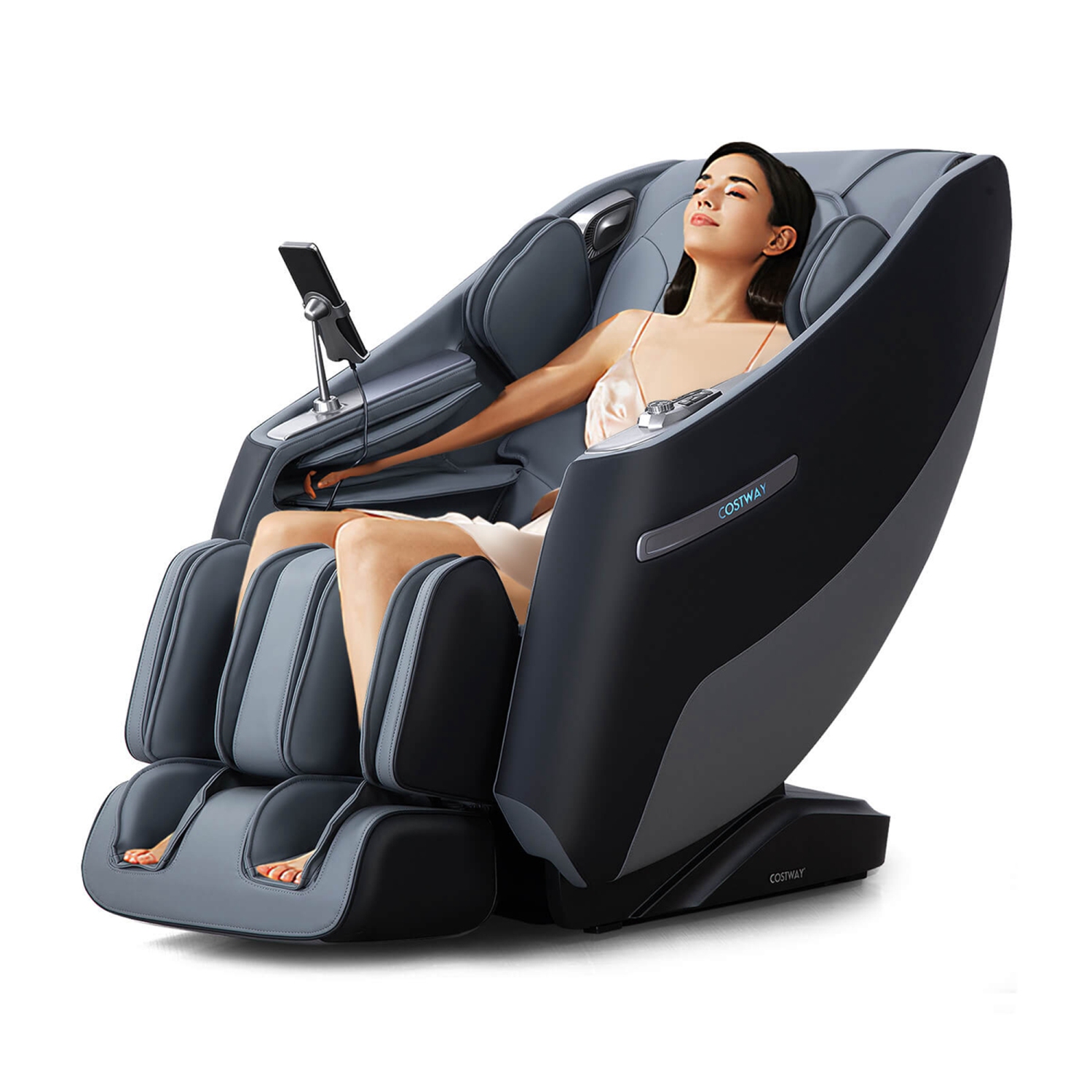 Fauteuil de massage à entraînement intégral Zero Gravity SL Track de Costway avec massage taille et coussin gonflable