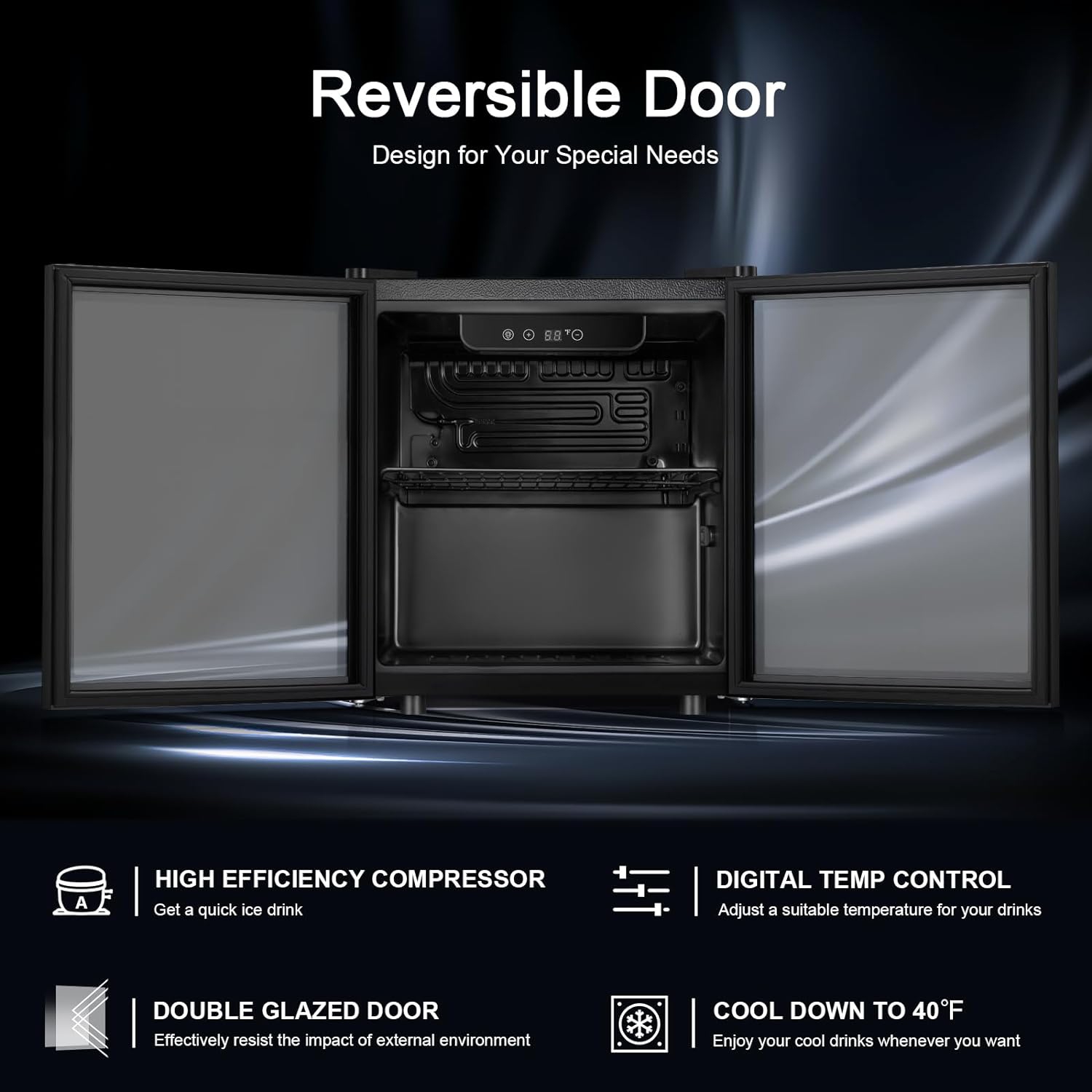 ZAFRO 12 Bottle Wine Cellar - Mini Beverage Fridge for Wine, 48 Can Small Wine Cooler for Home and Bar, Electronic Temperature Knob Control, 1.3 Cu.