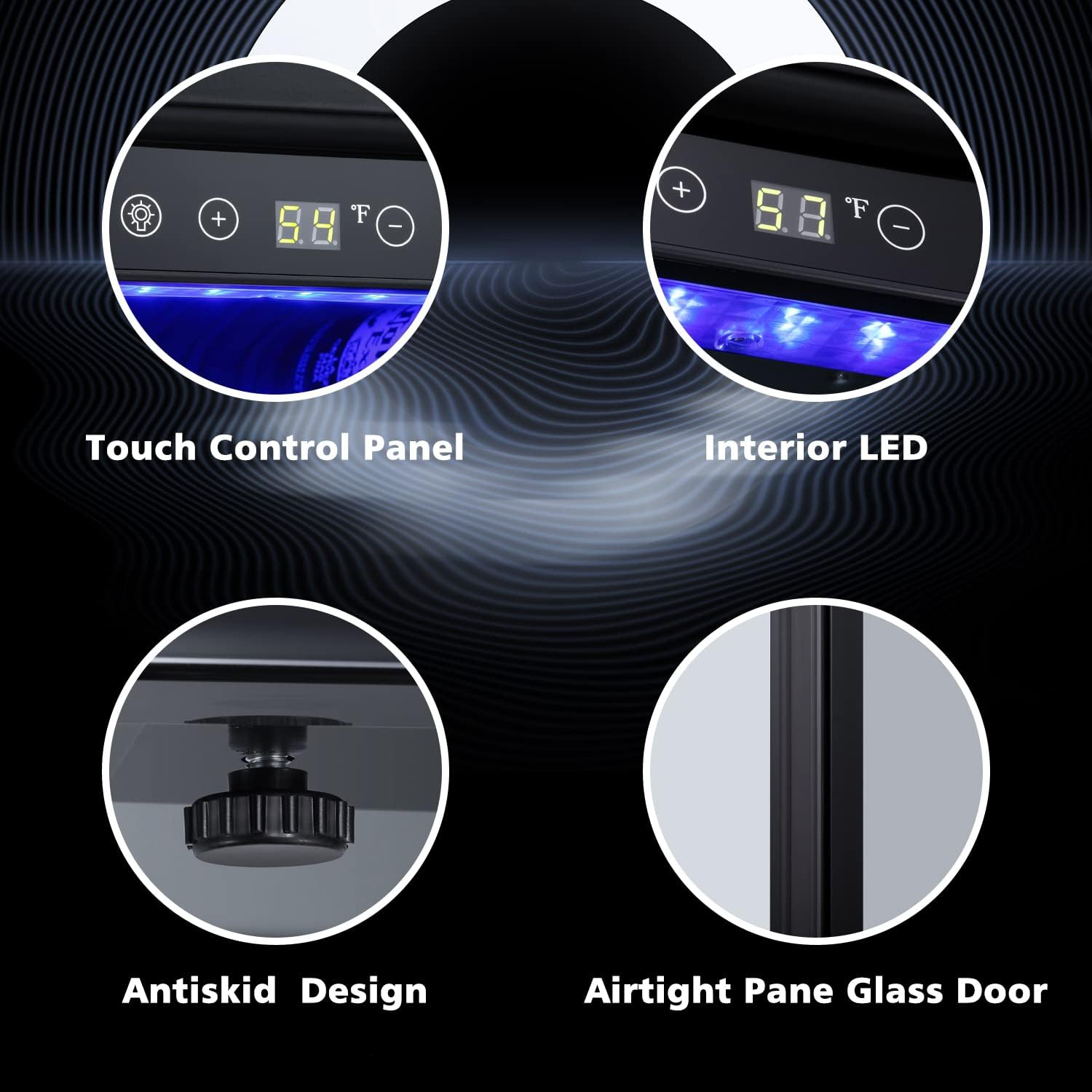 ZAFRO Mini Fridge 100 Cans Compressor Wine Cooler Refrigerator Freestanding Wine Cellar Front Glass Door and Temperature Memory Function for Soda