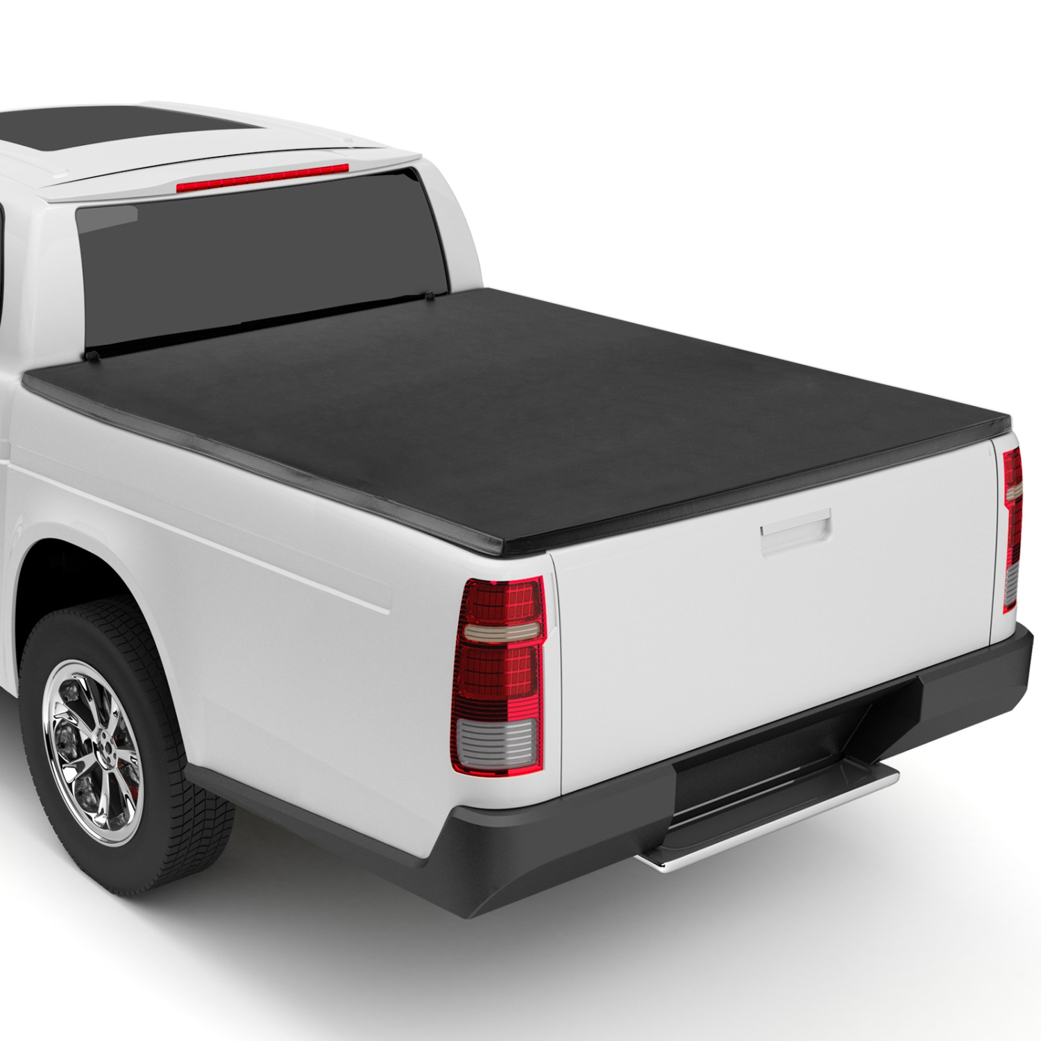 Costway 6.5ft Soft Quad-Fold Tonneau Cover for 15-23 Ford F150 Standard Short Bed
